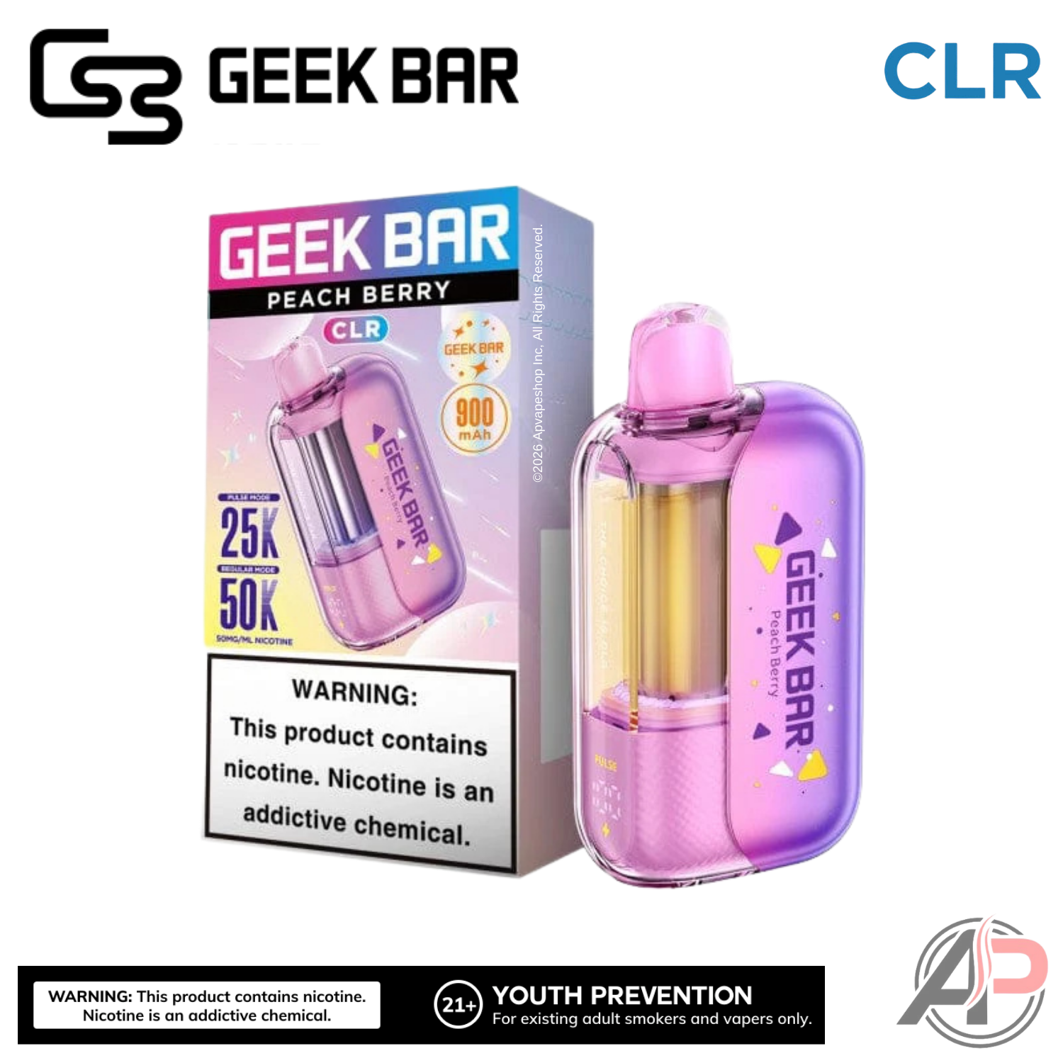 Geek Bar CLR 50,000 Puffs Disposable Vape Device Apvs Geek Bar CLR 50,000 Puffs Disposable Vape Device Apvs