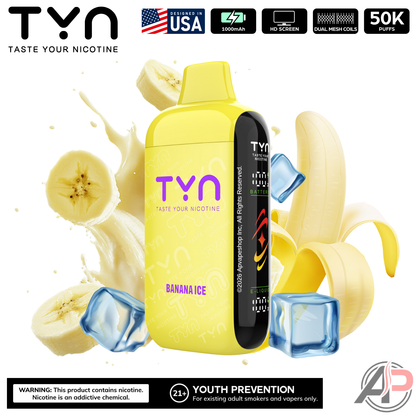 Tyn 50000 Puffs Disposable Vape Device Banana Ice