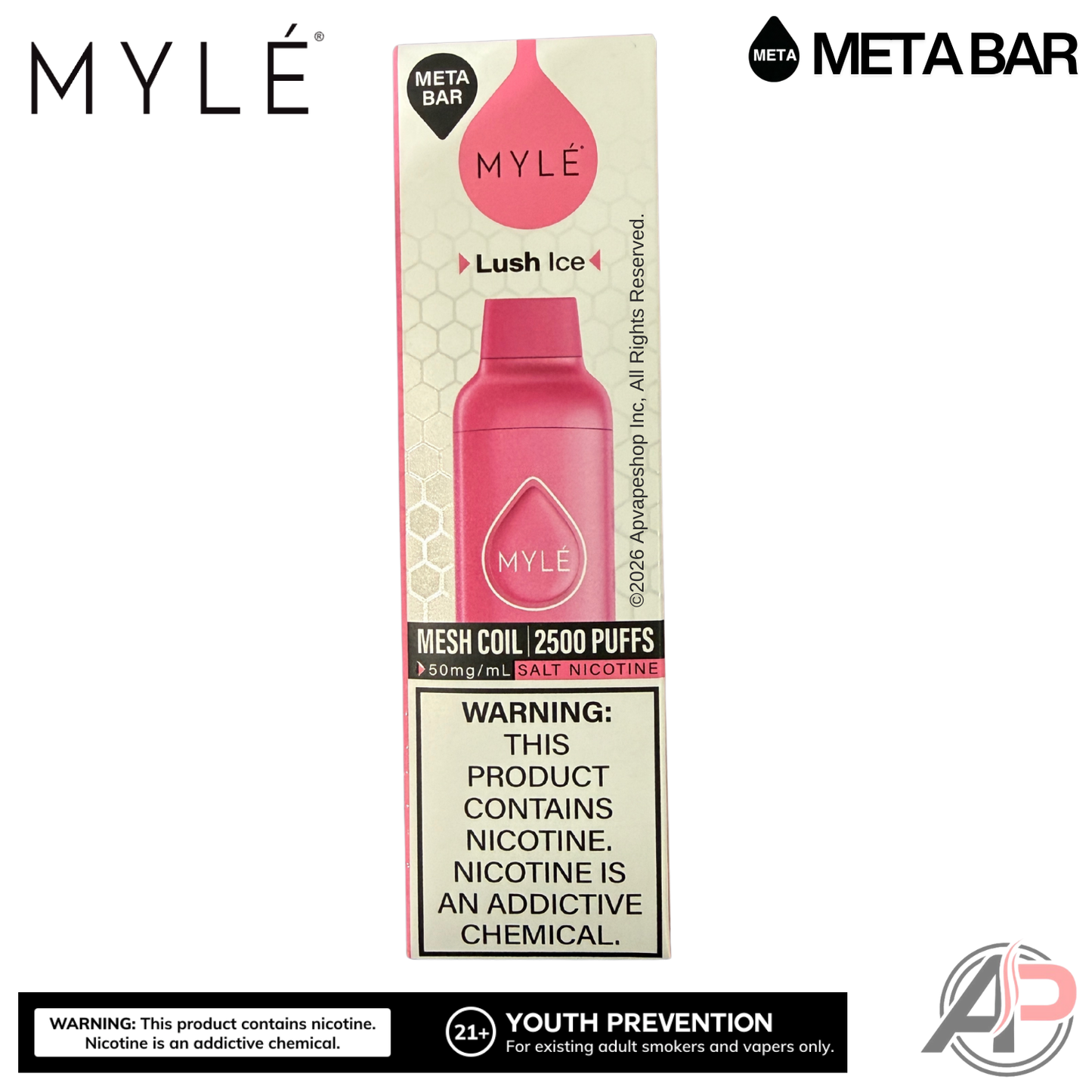 Myle Meta Bar Vape 2500 Puffs Vape Disposable Device