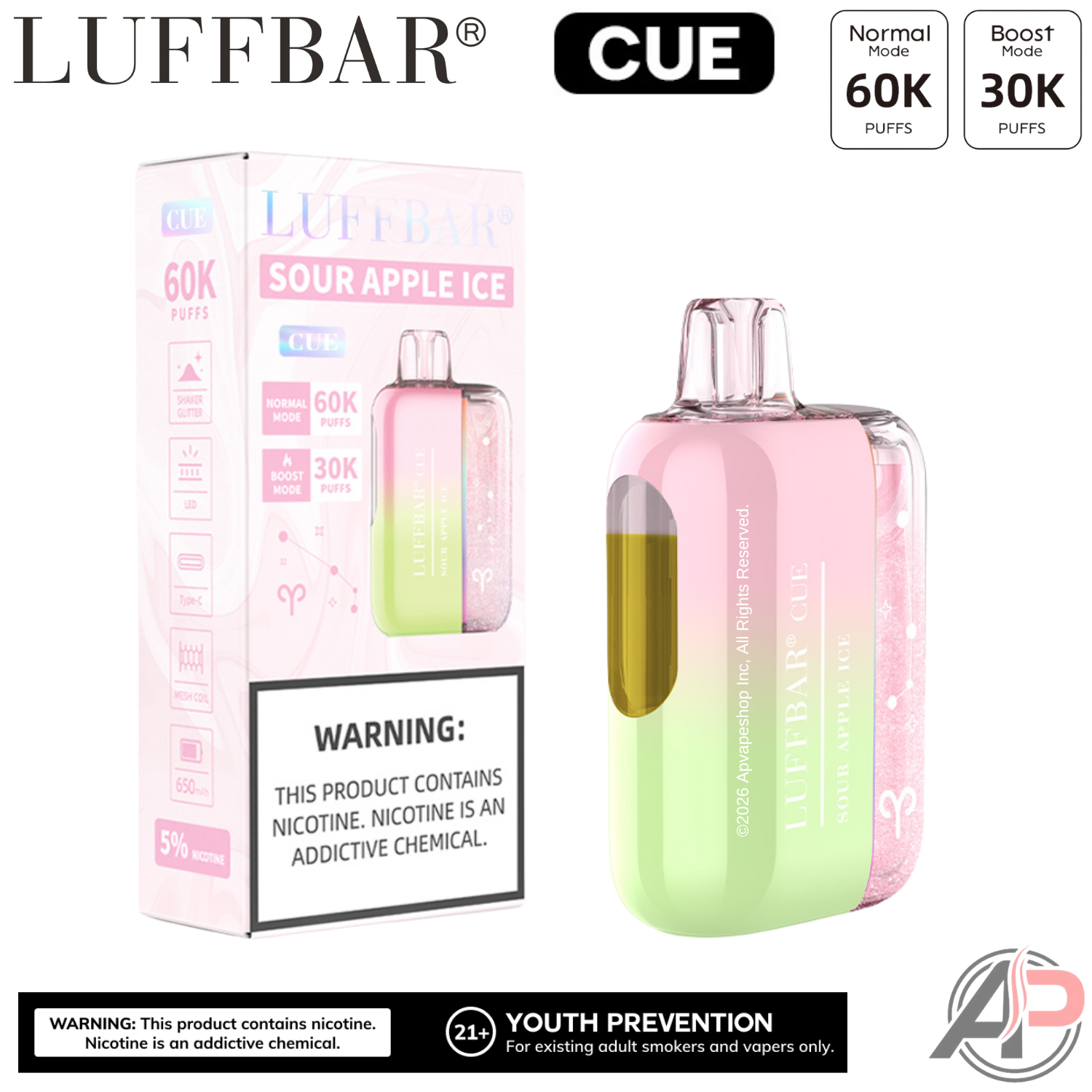 LuffBar Cue 60,000 Puffs Disposable Vape Device