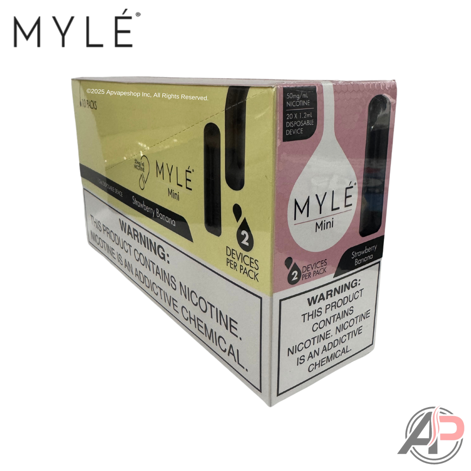 Myle Mini Disposable Vape Device Wholesale Box Strawberry Banana