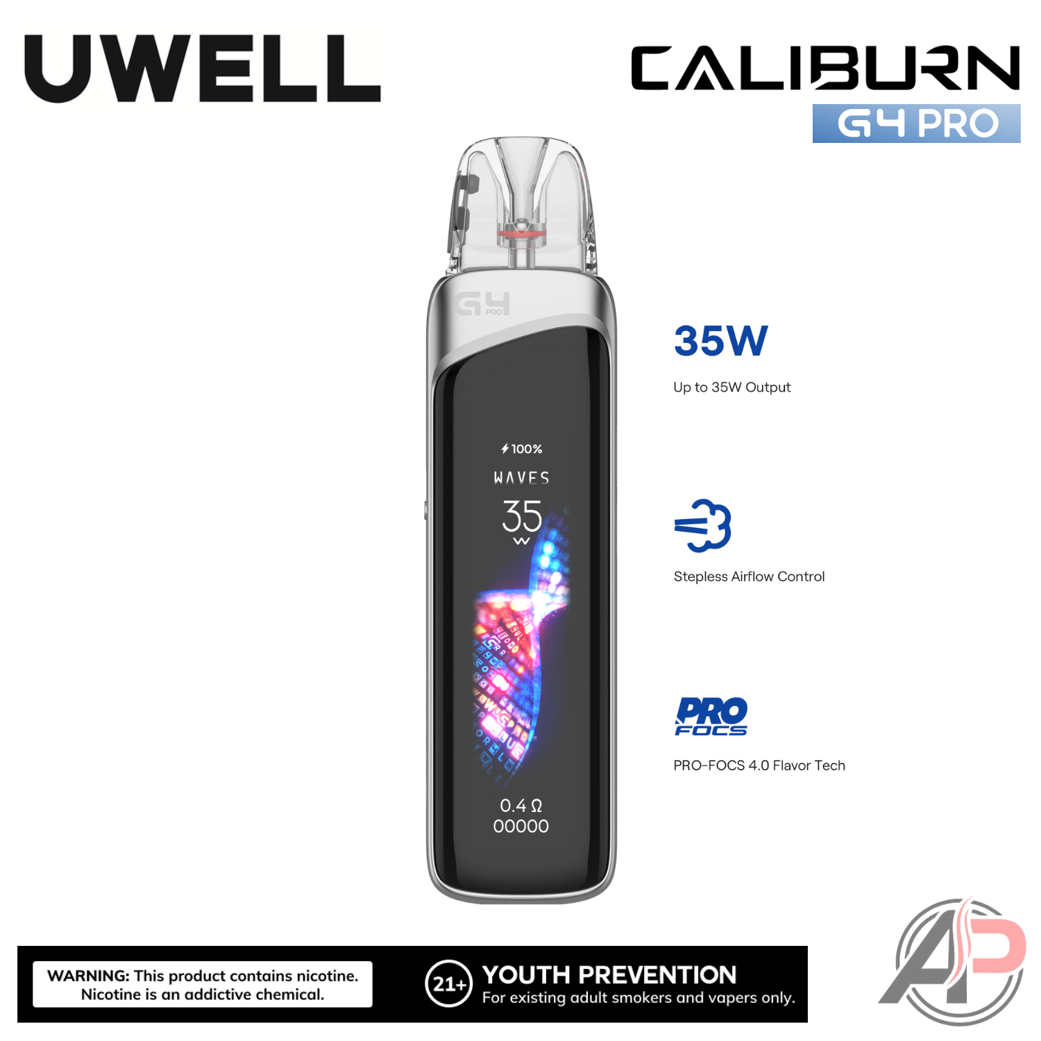 Uwell Caliburn G4 Pro Pod System Starter Kit Device Apvs Uwell Caliburn G4 Pro Pod System Starter Kit Device Apvs