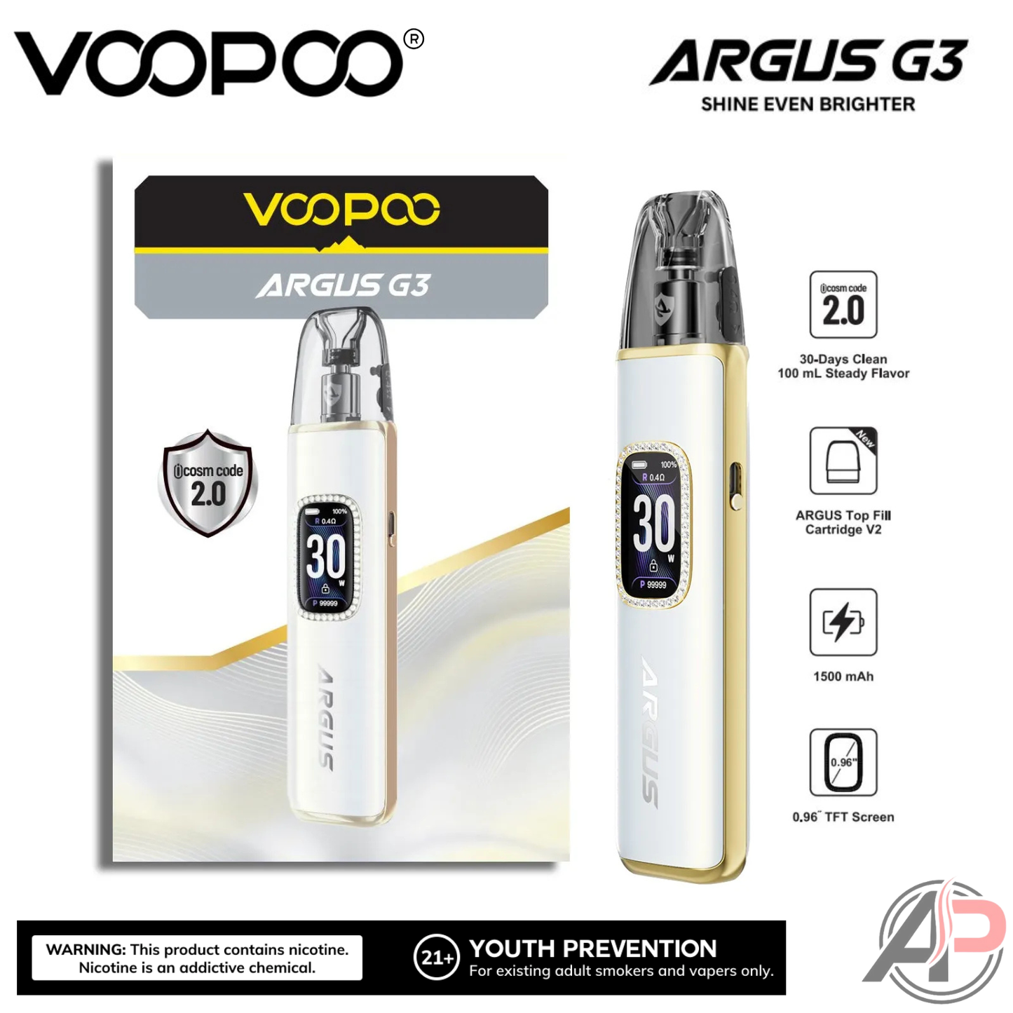 Voopoo Argus G3 30w Pod System Starter Kit Device