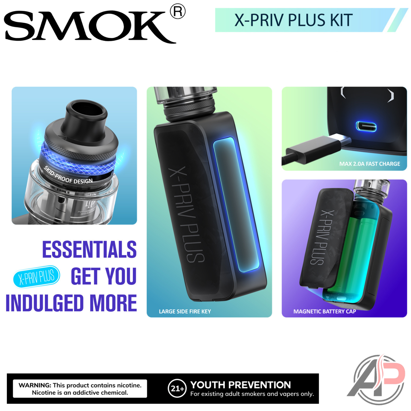 Smok X-Priv Plus 225W Box Mod System Starter Kit Device