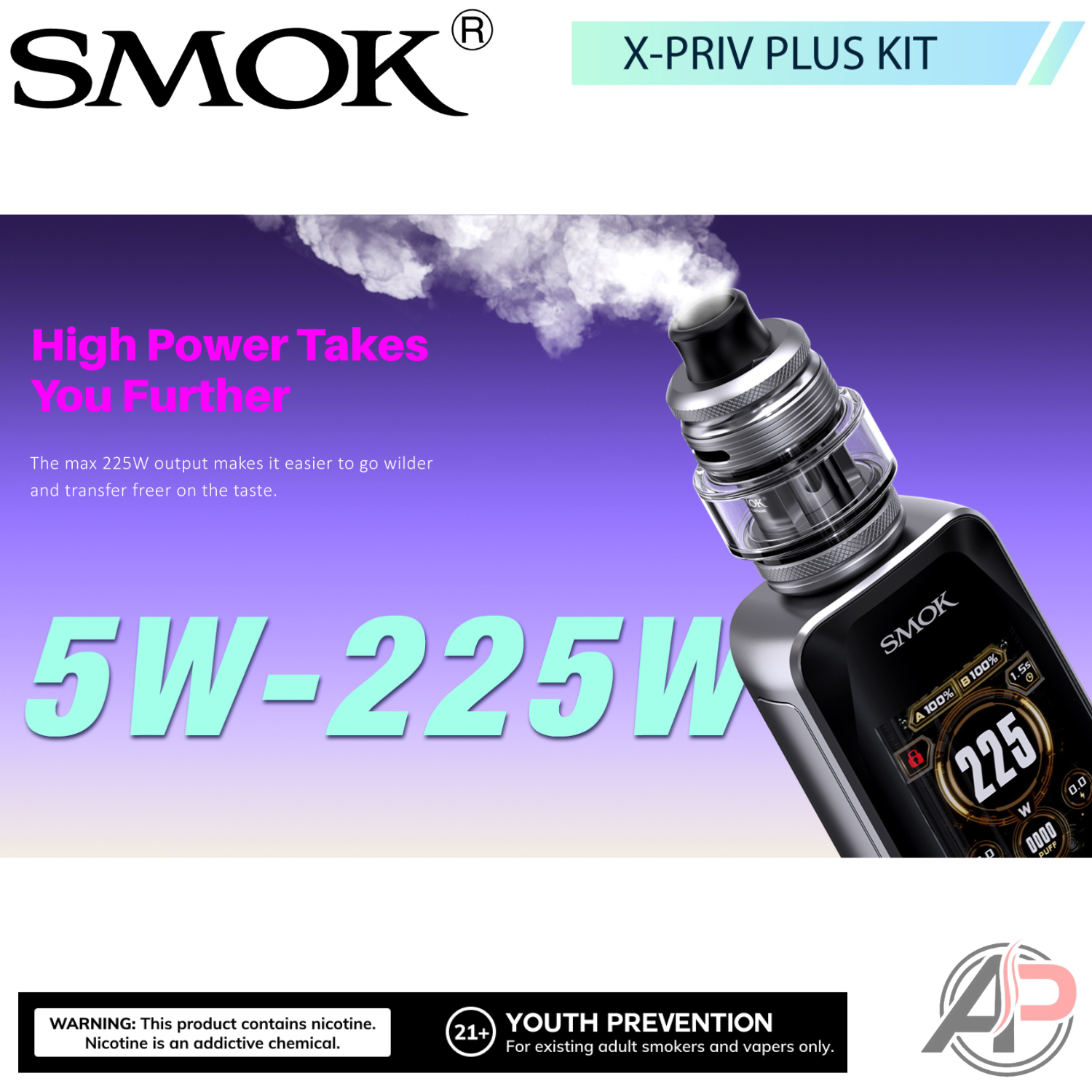 Smok X-Priv Plus 225W Box Mod System Starter Kit Device