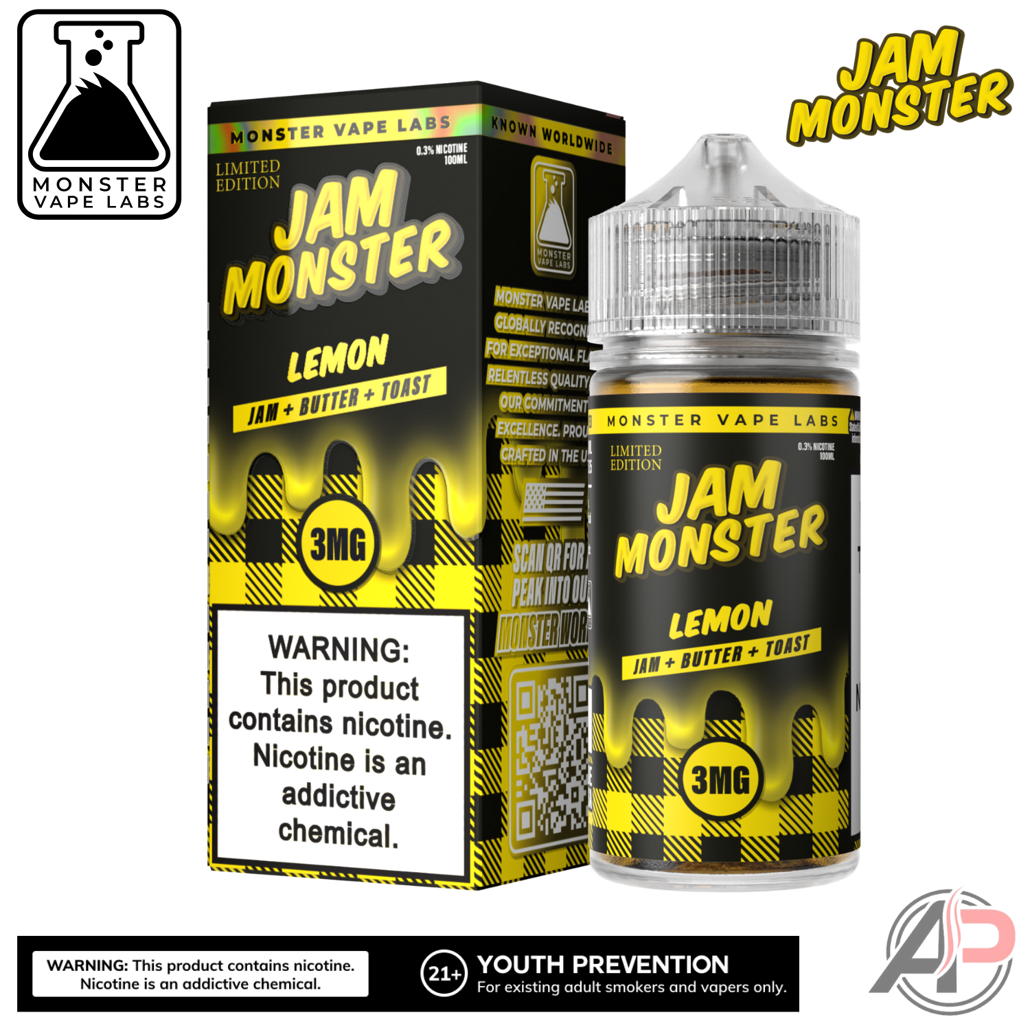 Lemon E-Liquid By Jam Monster Vape Labs 100mL