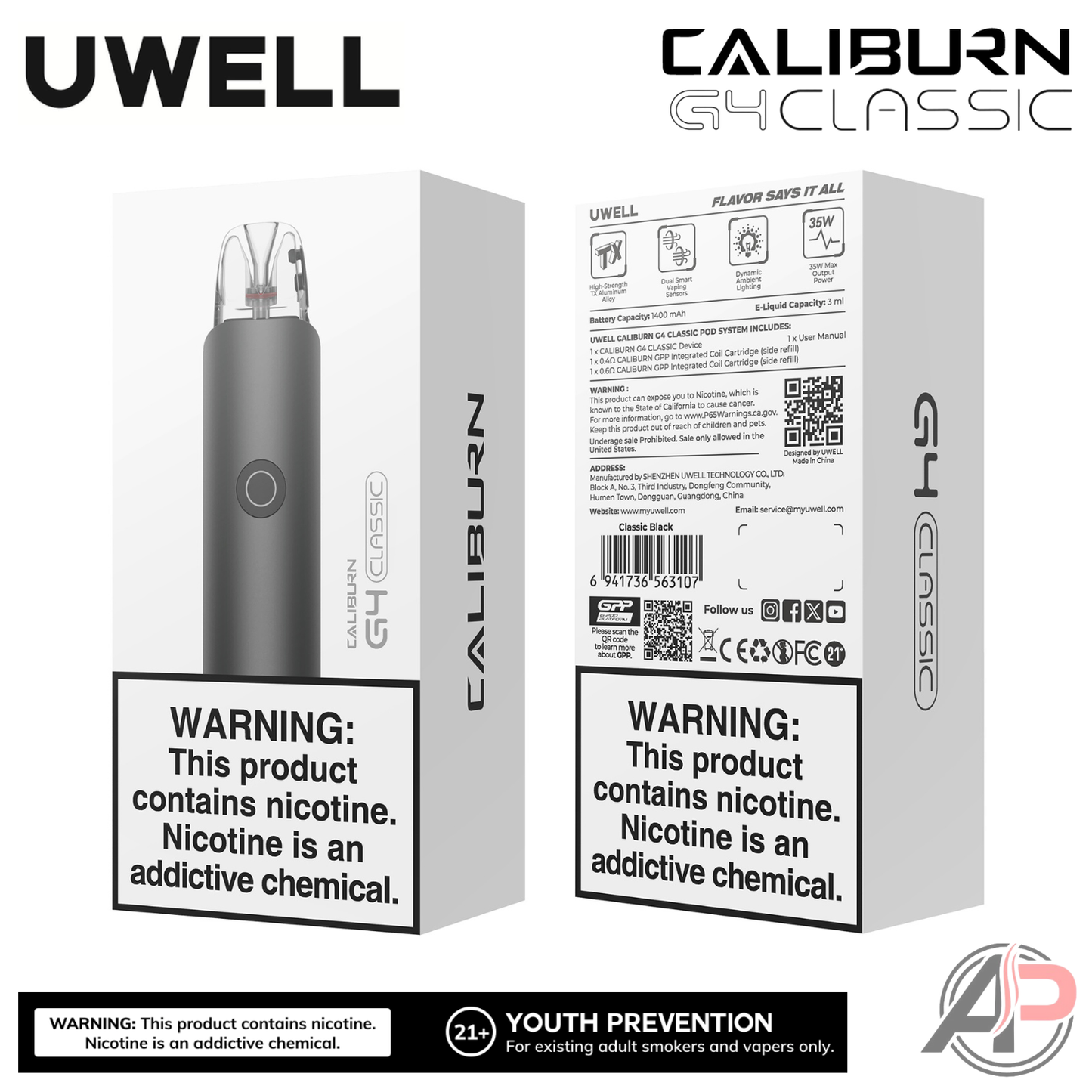 Uwell Caliburn G4 Classic Pod System Starter Kit Device