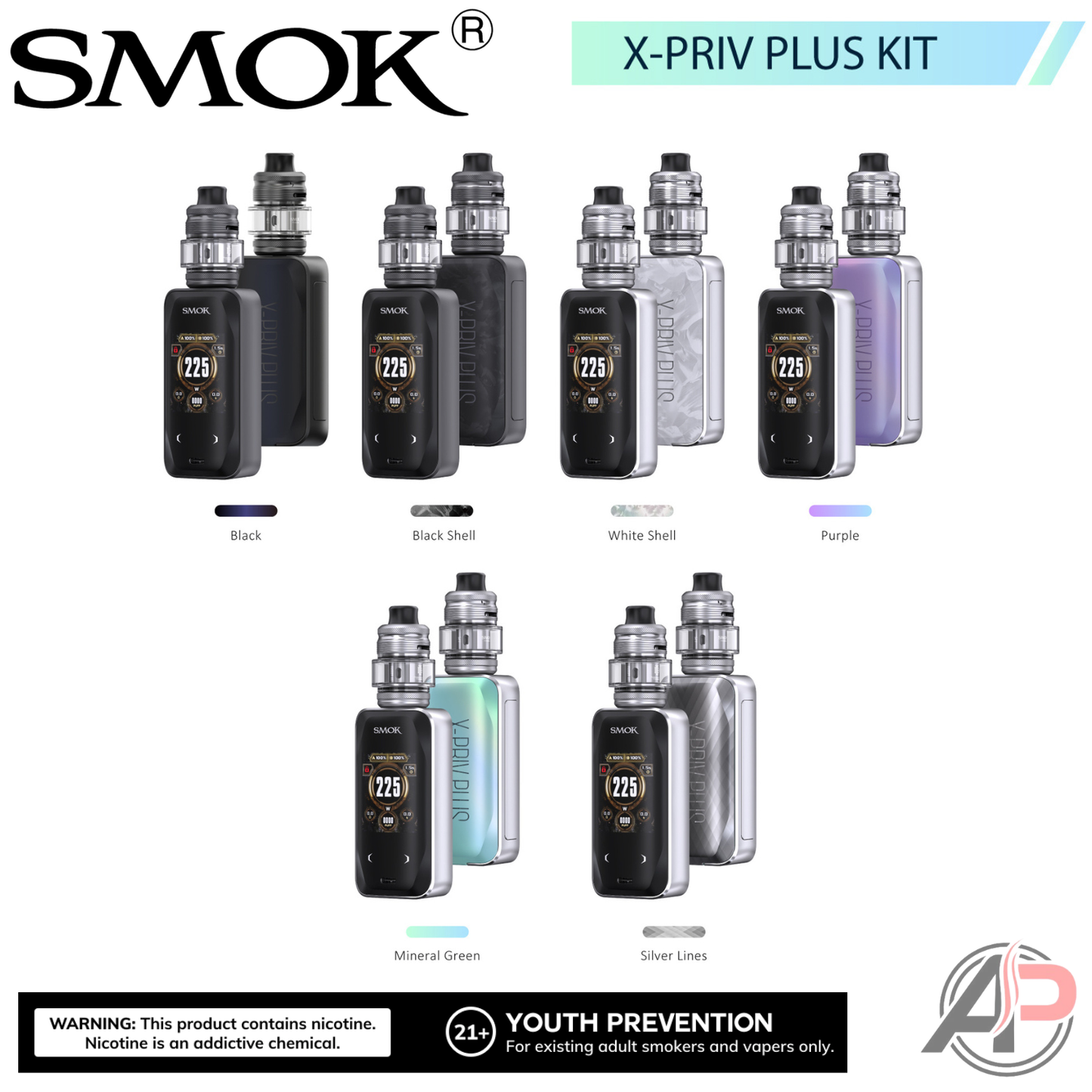 Smok X-Priv Plus 225W Box Mod System Starter Kit Device