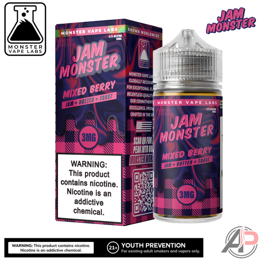 Mixed Berry E-Liquid By Jam Monster Vape Labs 100mL