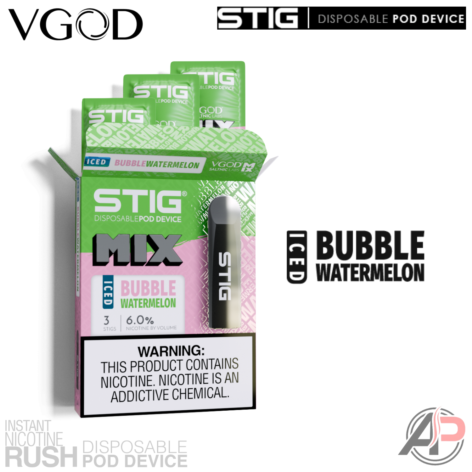 Vgod Stig Disposable Vape Device 3 Pack