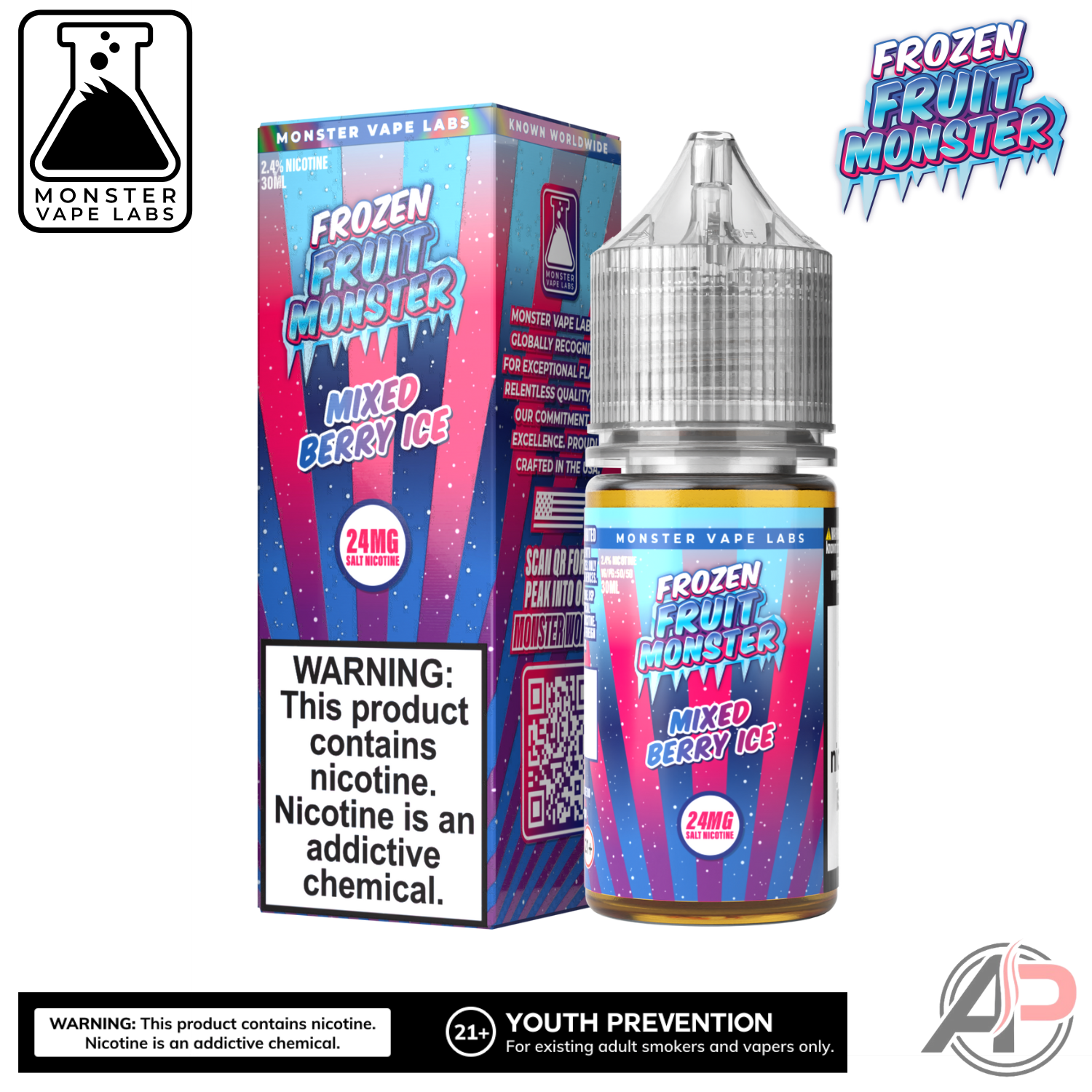 Mixed Berry Ice E-Liquid By Frozen Fruit Monster Vape Labs 100mL Apvs Mixed Berry Ice E-Liquid By Frozen Fruit Monster Vape Labs 100mL Apvs