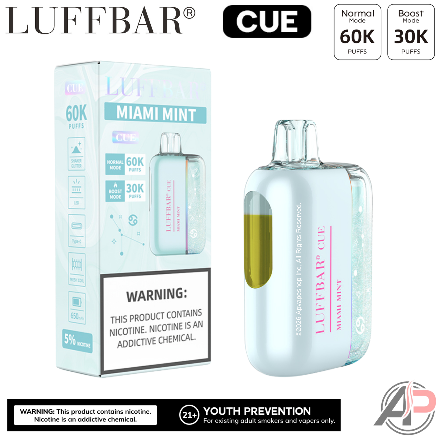 LuffBar Cue 60,000 Puffs Disposable Vape Device