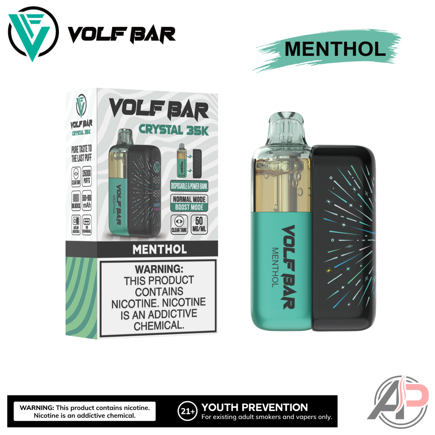 Volf Bar Crystal 35,000 Puffs Disposable Vape Device Apvs Volf Bar Crystal 35,000 Puffs Disposable Vape Device Apvs