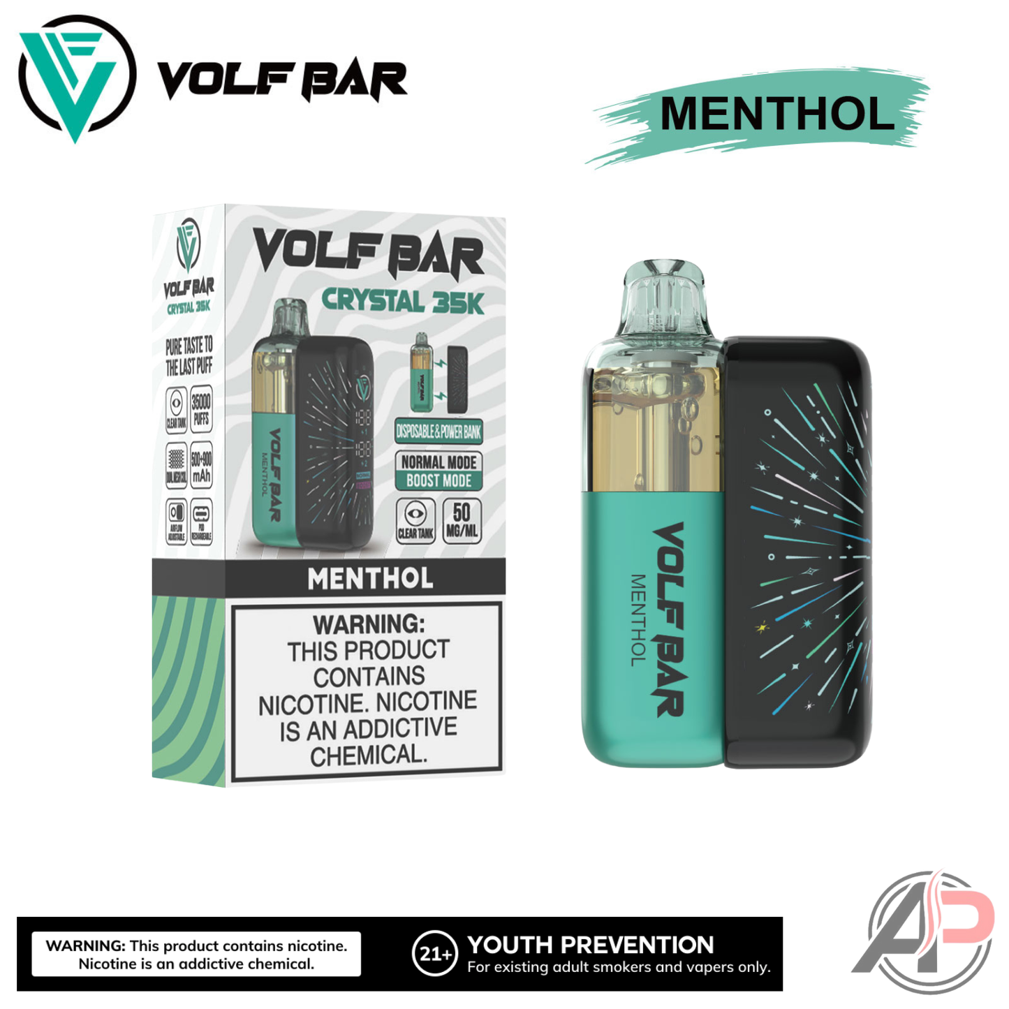 Volf Bar Crystal 35,000 Puffs Disposable Vape Device