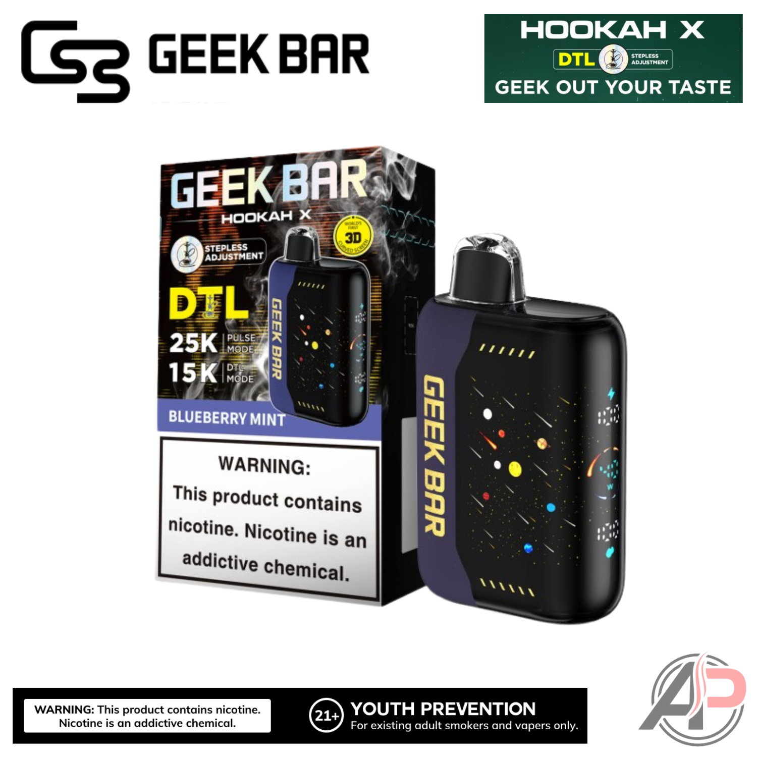 Geek Bar Hookah X 25,000 Puffs Disposable Vape Device Apvs Geek Bar Hookah X 25,000 Puffs Disposable Vape Device Apvs
