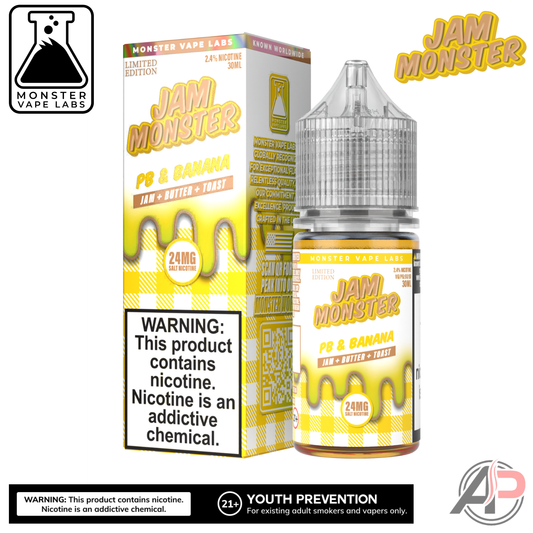 PB & Banana E-Liquid By Jam Monster Vape Labs 100mL