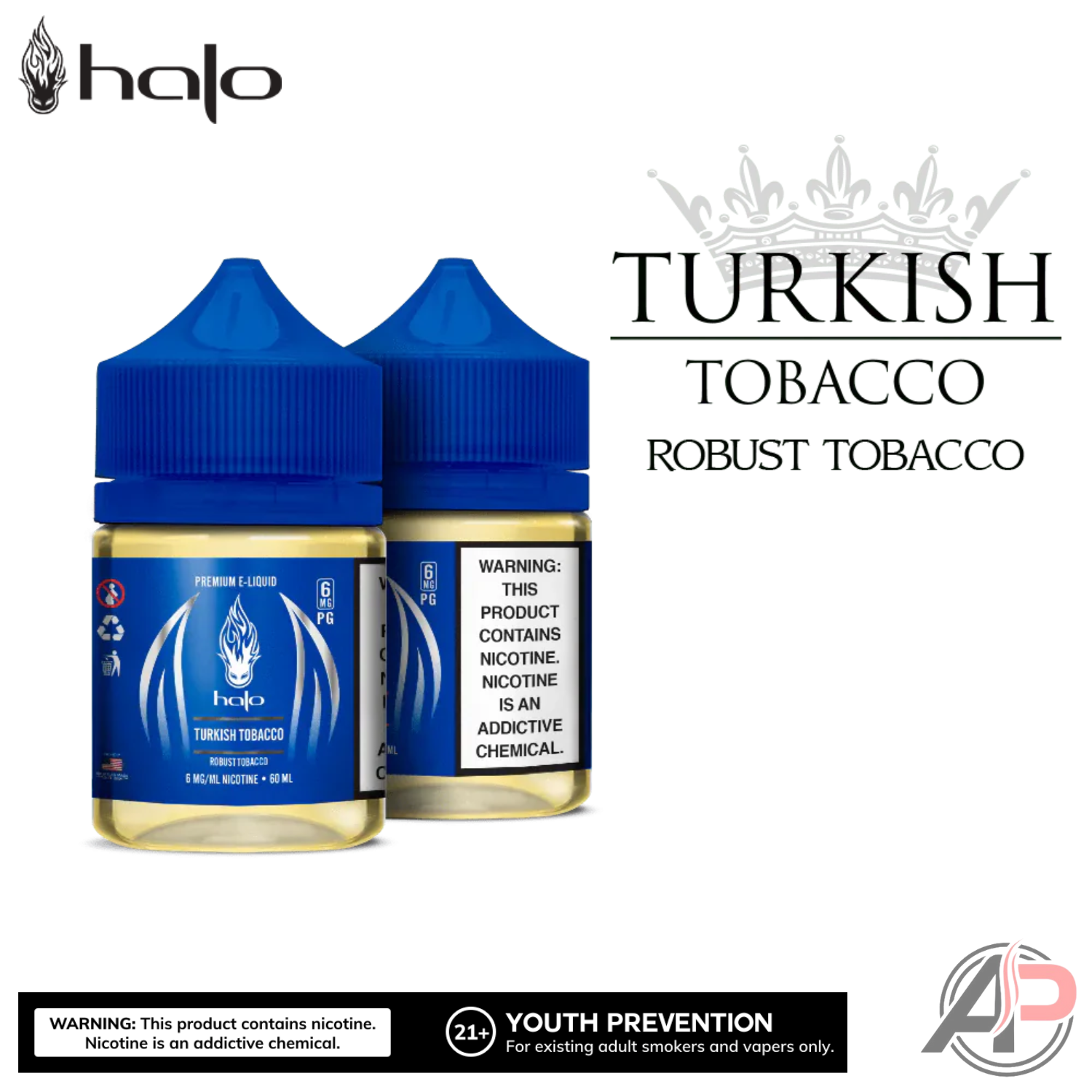 Halo Turkish Tobacco E-Liquid 60ml | Vape Juice | E-Juice Apvs Halo Turkish Tobacco E-Liquid 60ml | Vape Juice | E-Juice Apvs