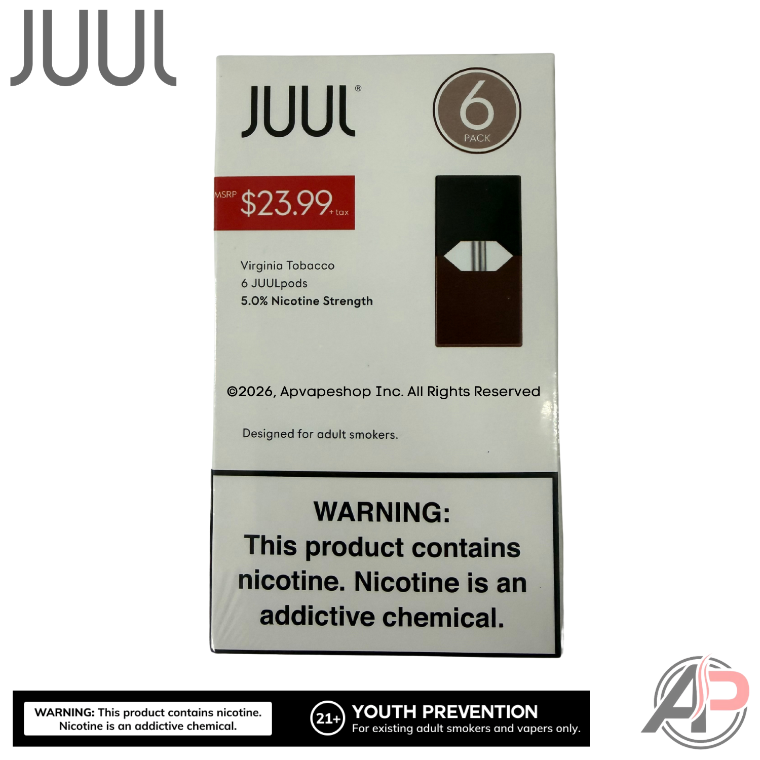 Juul Pods Virginia Tobacco 6 Pod Pack