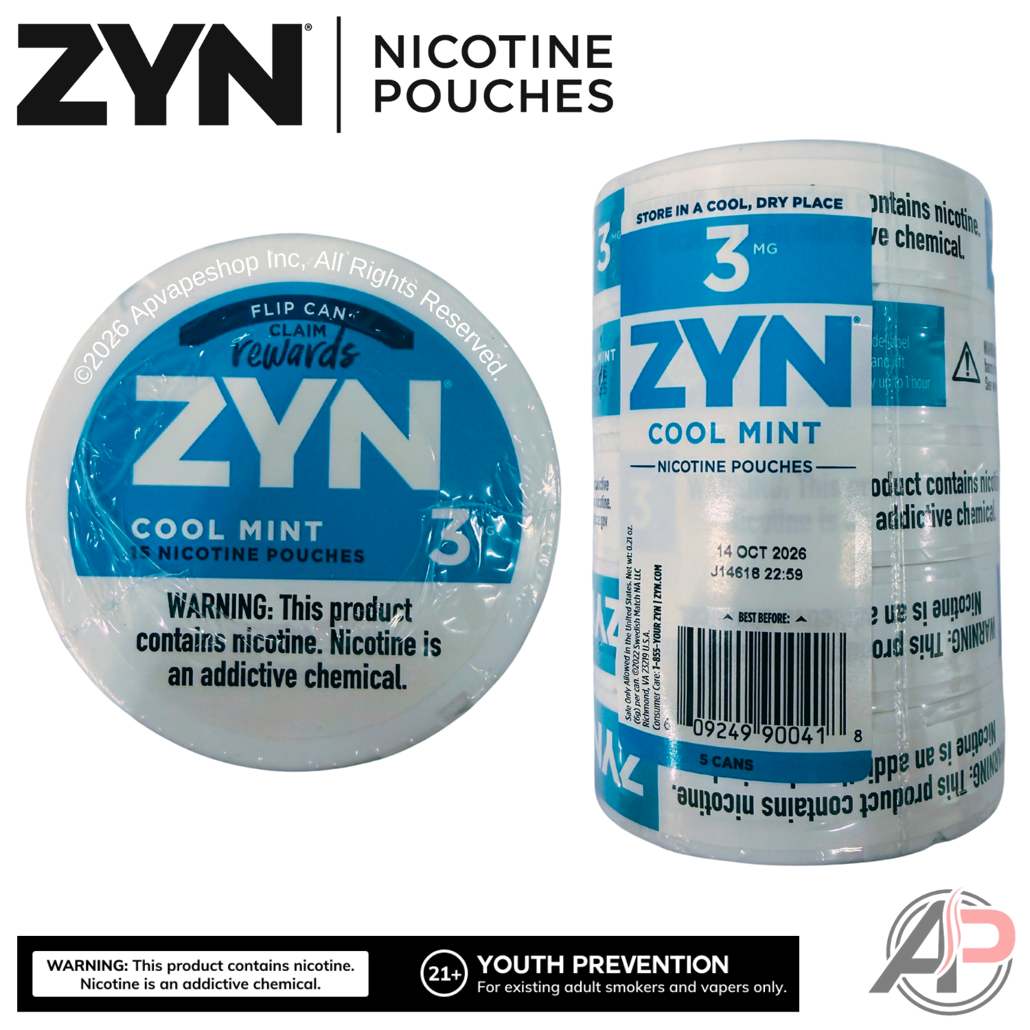 Zyn Nicotine Pouches Cool Mint 3mg