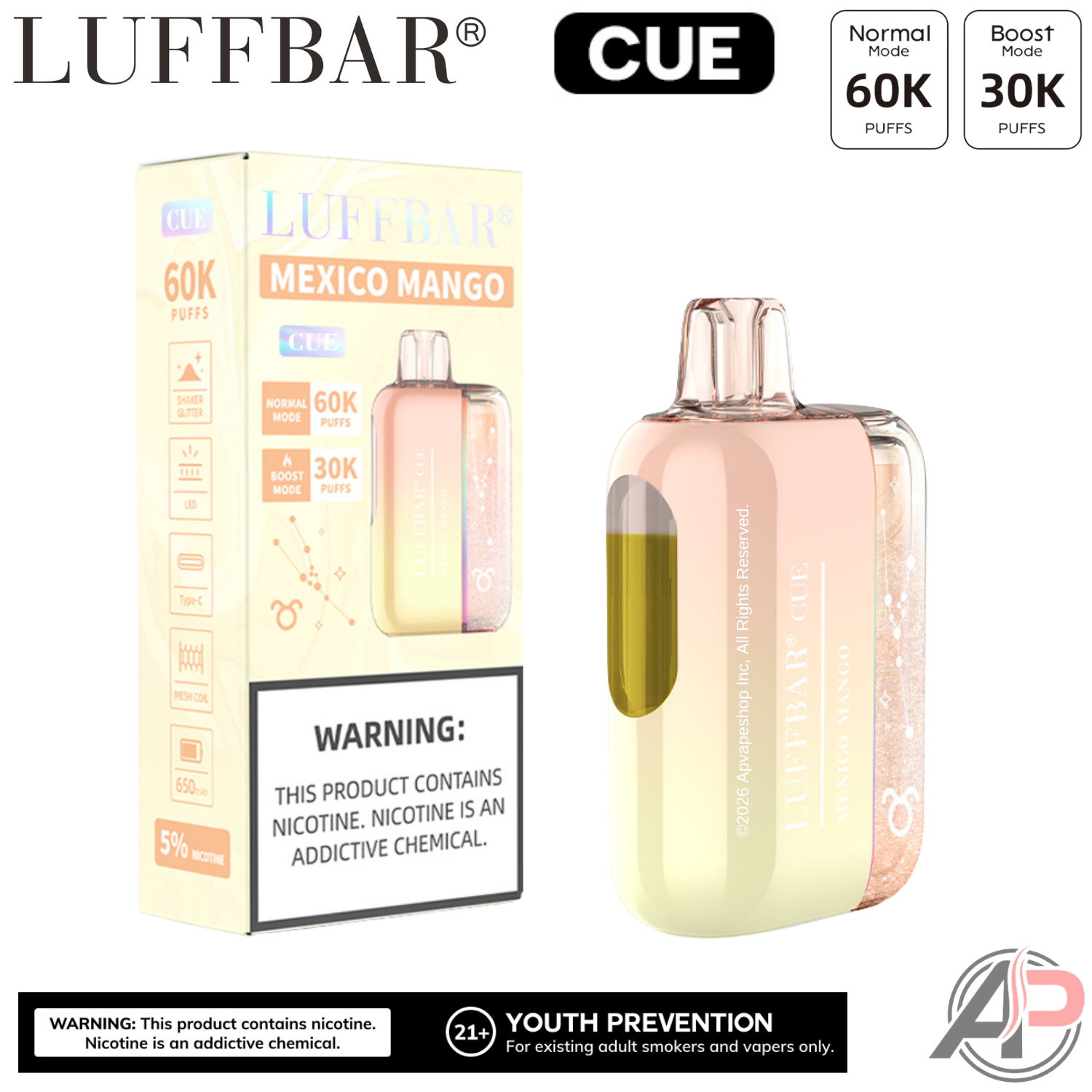 LuffBar Cue 60,000 Puffs Disposable Vape Device