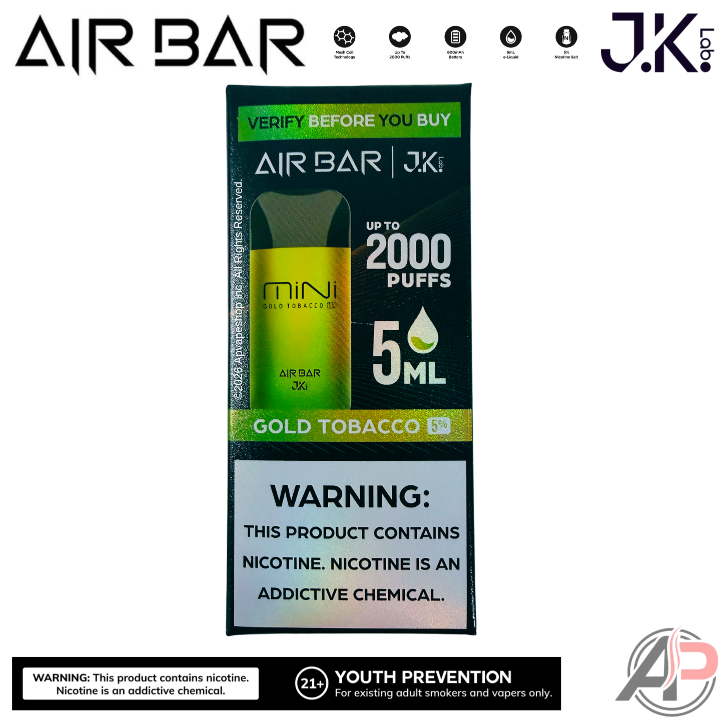 Air Bar Mini 2000 Puffs Disposable Vape Device