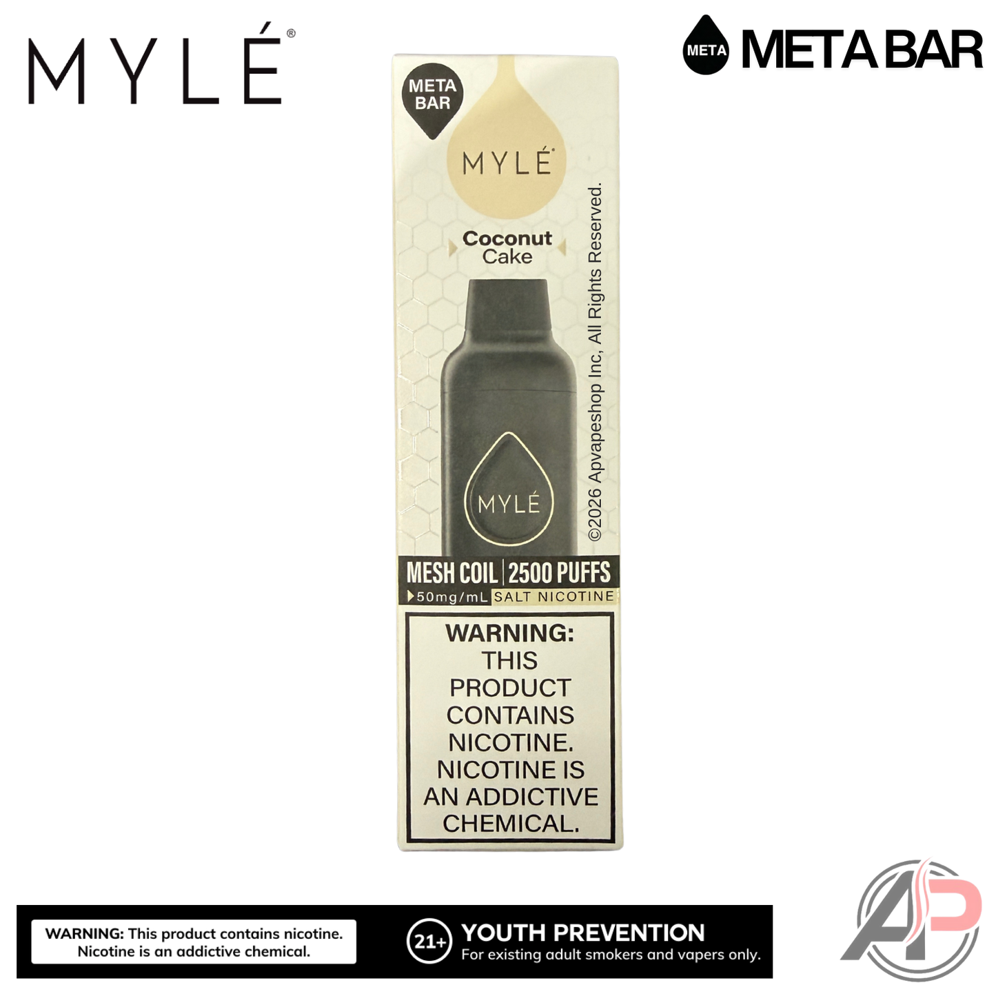 Myle Meta Bar Vape 2500 Puffs Vape Disposable Device