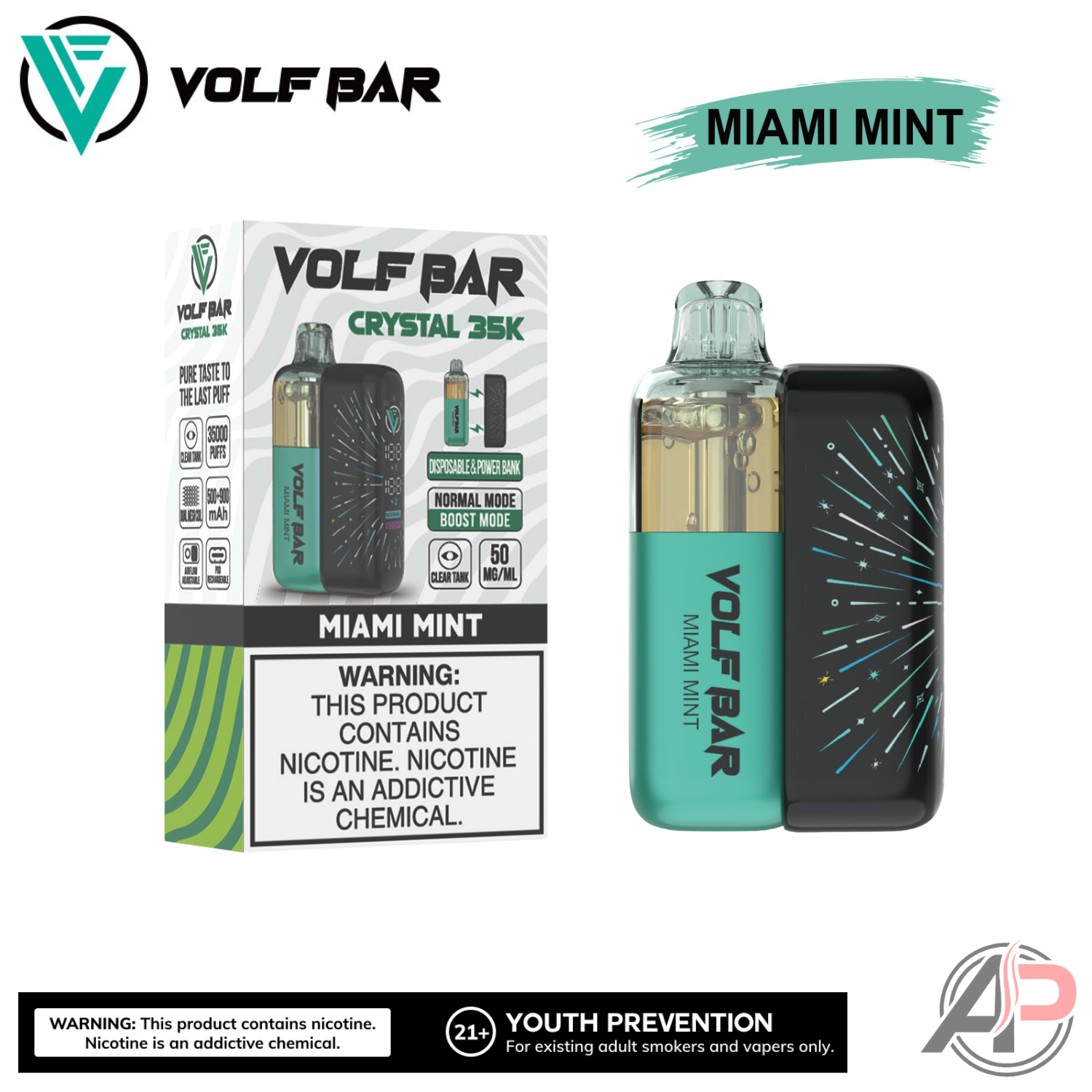 Volf Bar Crystal 35,000 Puffs Disposable Vape Device Apvs Volf Bar Crystal 35,000 Puffs Disposable Vape Device Apvs