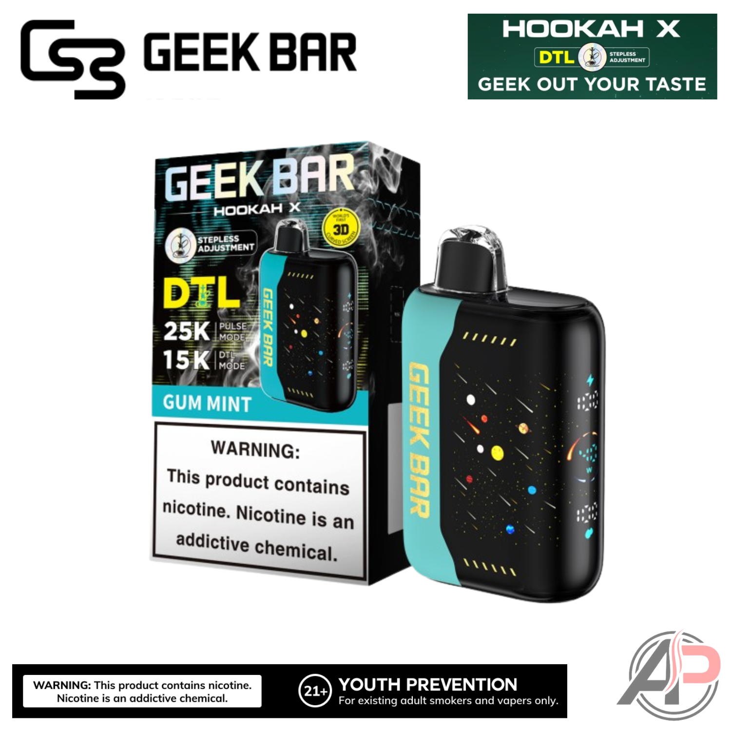 Geek Bar Hookah X 25,000 Puffs Disposable Vape Device Apvs Geek Bar Hookah X 25,000 Puffs Disposable Vape Device Apvs