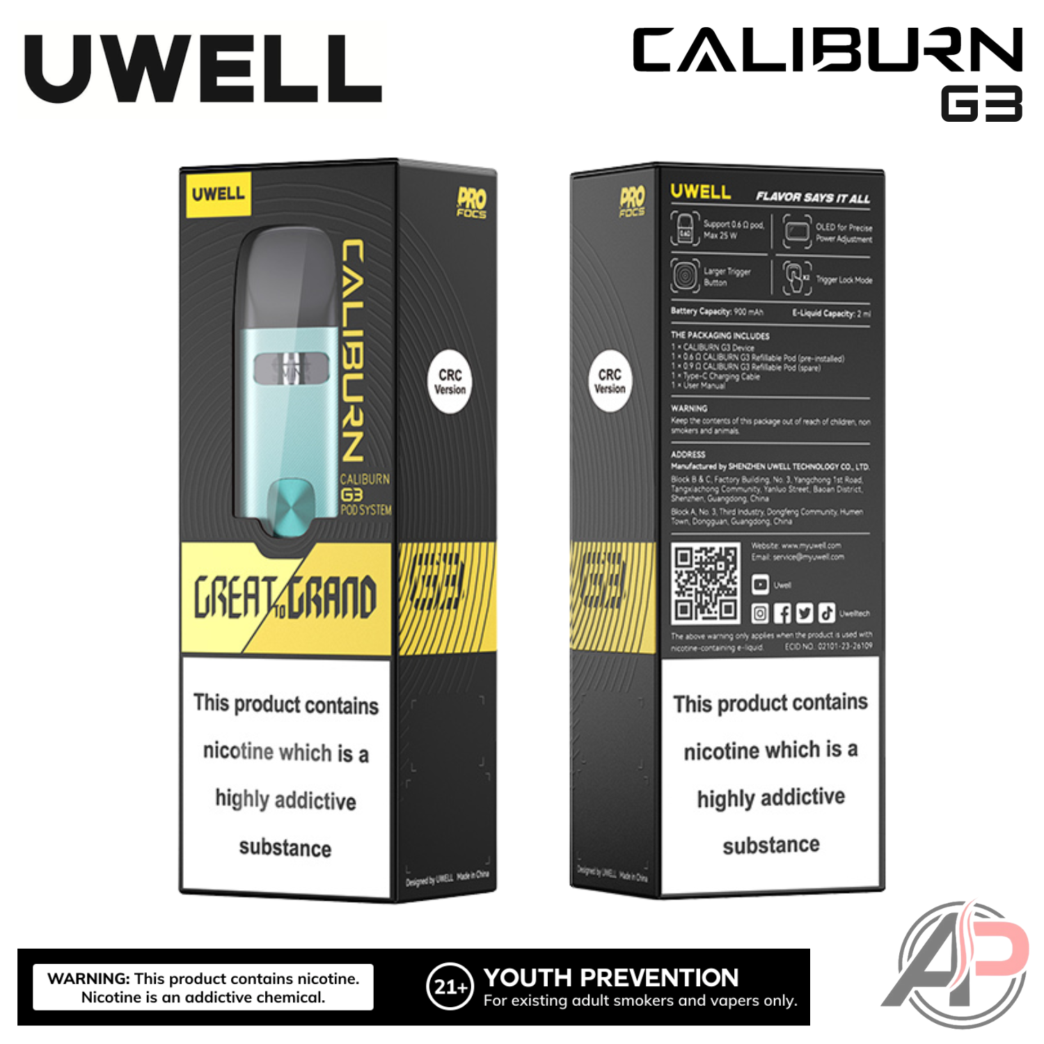 Uwell Caliburn G3 Pod System Starter Kit Device
