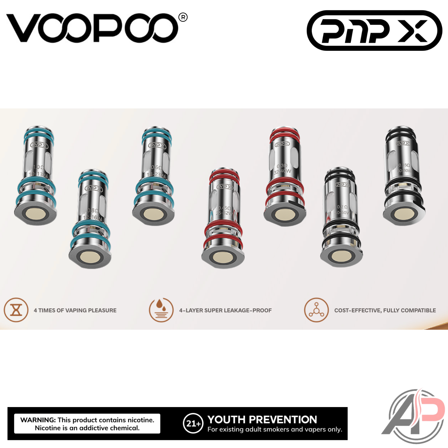 Voopoo PNP-X Replacement Coils 5 Pack Apvs Voopoo PNP-X Replacement Coils 5 Pack Apvs