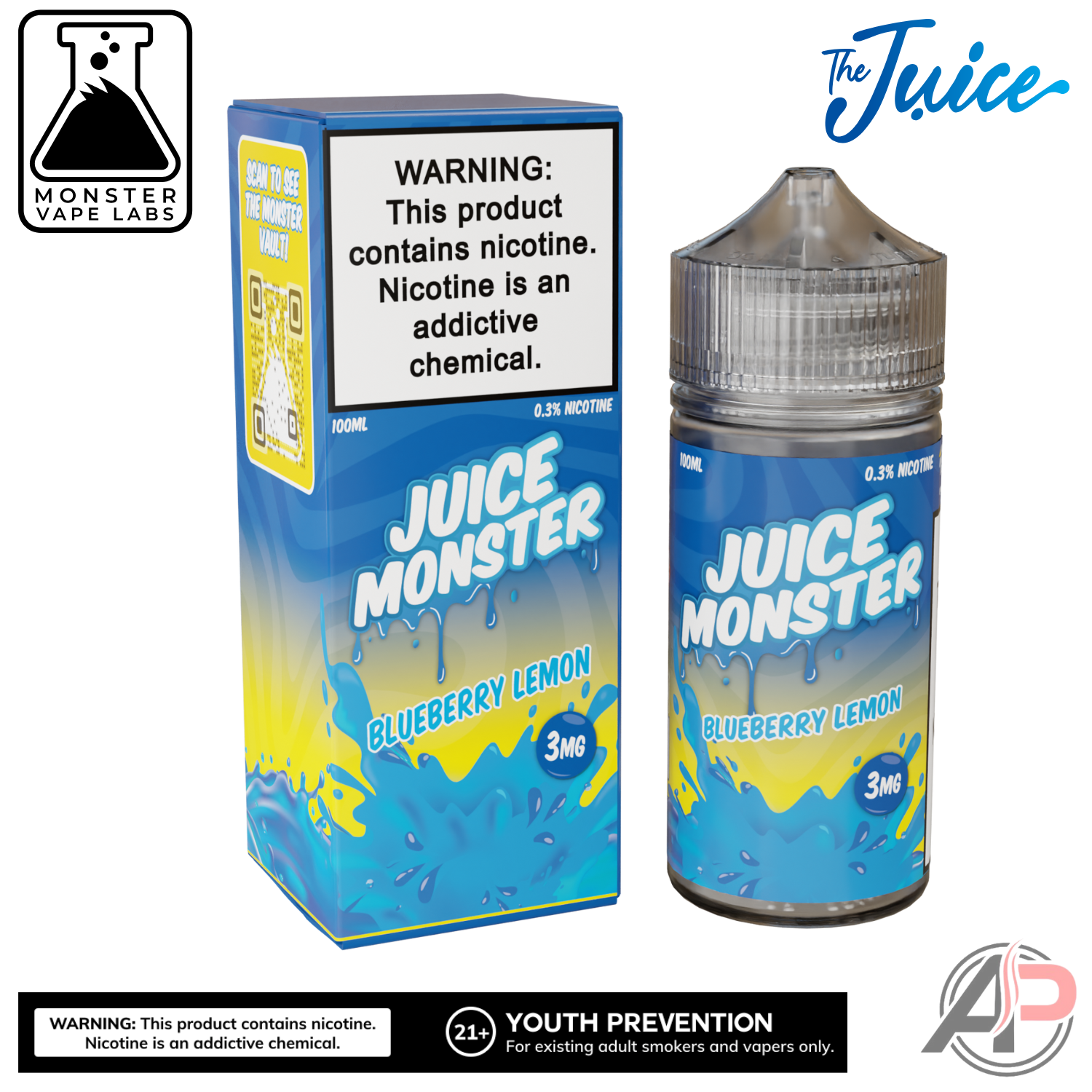 Blueberry Lemon E-Liquid By Juice Monster Vape Labs 100mL