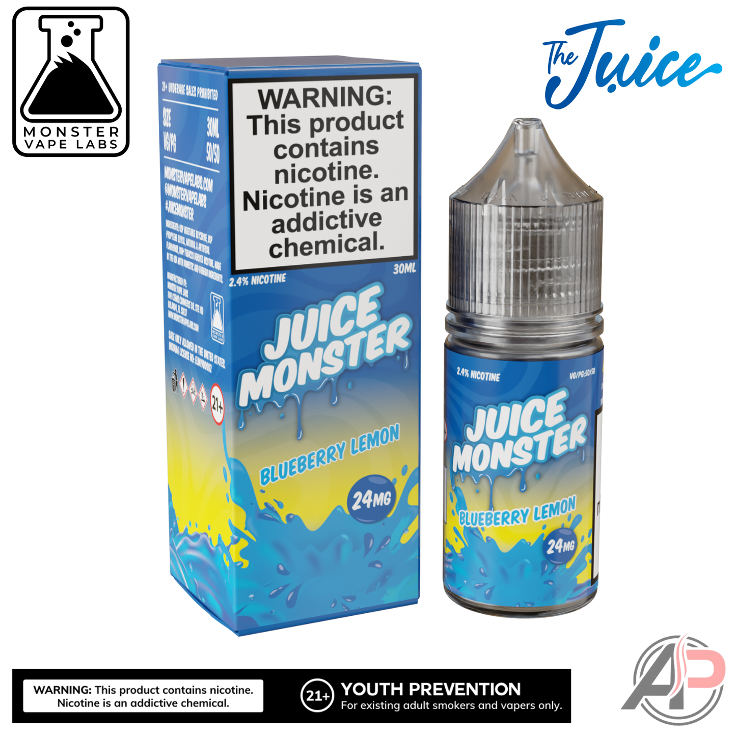Blueberry Lemon E-Liquid By Juice Monster Vape Labs 100mL