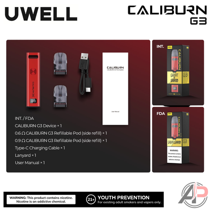 Uwell Caliburn G3 Pod System Starter Kit Device