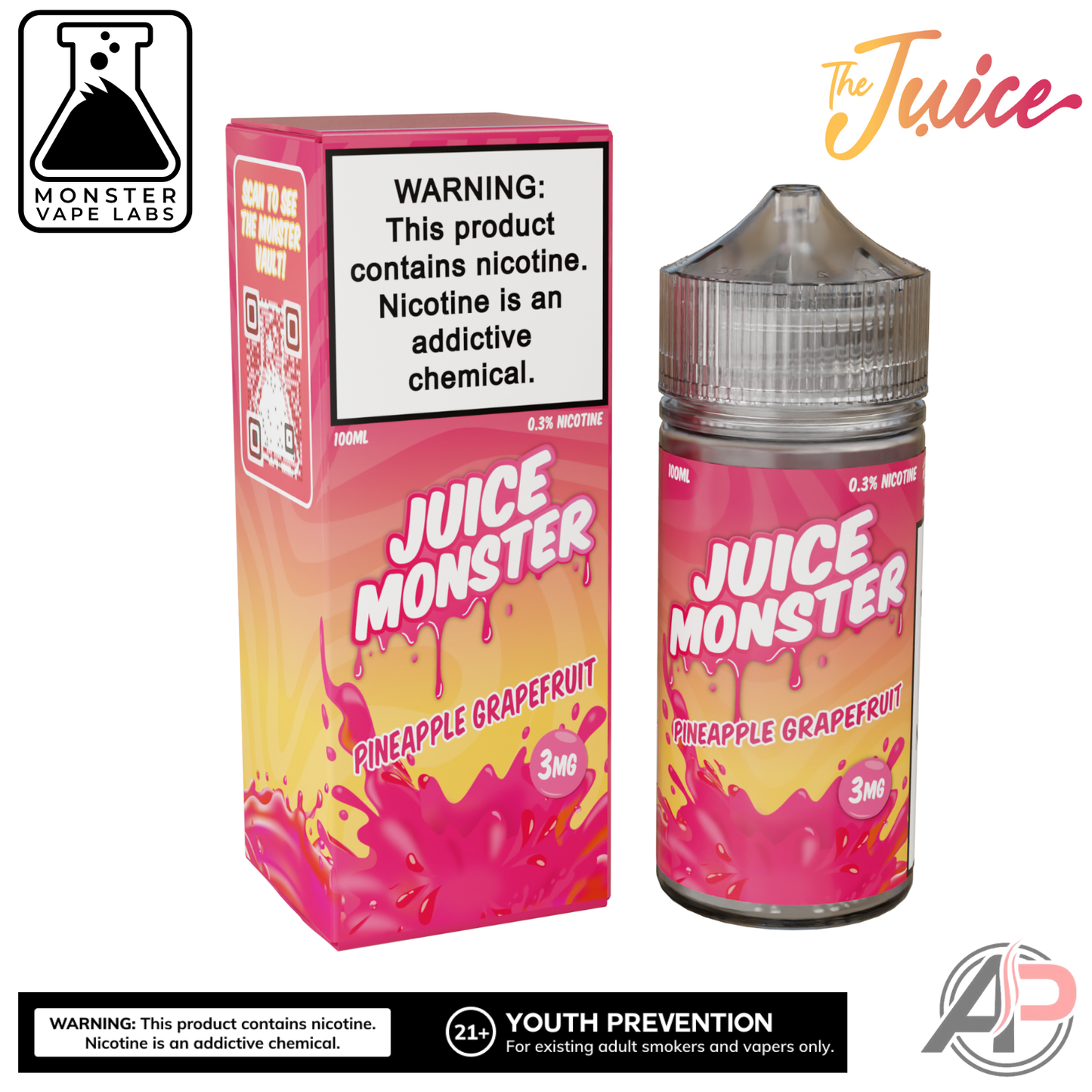 Pineapple Grapefruit E-Liquid By Juice Monster Vape Labs 100mL
