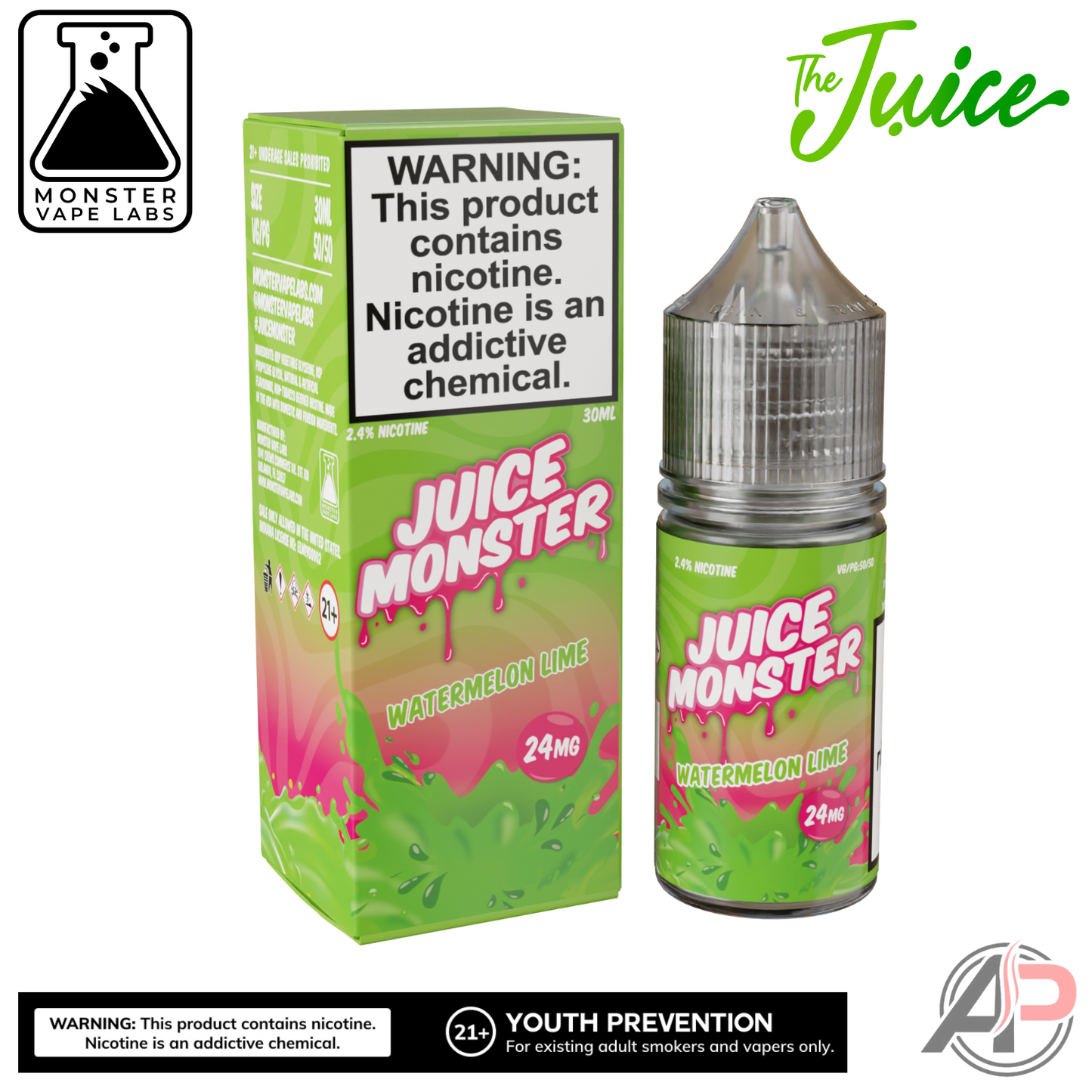 Watermelon Lime E-Liquid By Juice Monster Vape Labs 100mL