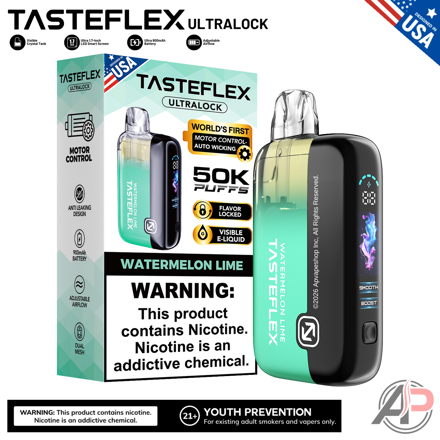Tasteflex Ultralock 50000 Puffs Disposable Vape Device