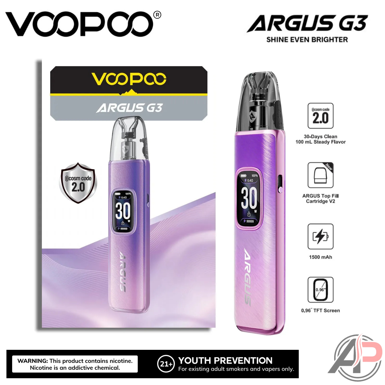 Voopoo Argus G3 30w Pod System Starter Kit Device