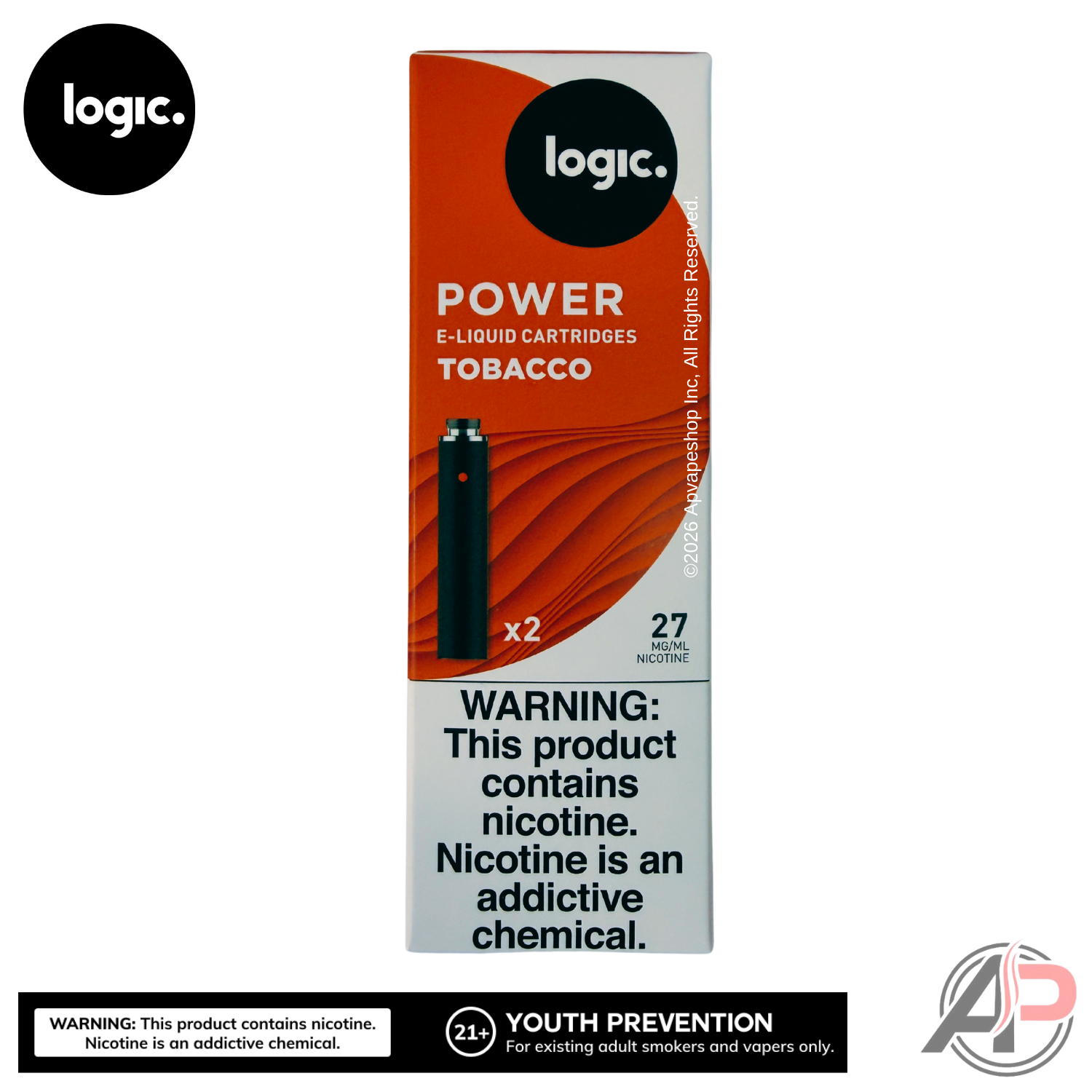 Logic Power Tobacco Cartridges 2 Pack Apvs Logic Power Tobacco Cartridges 2 Pack Apvs