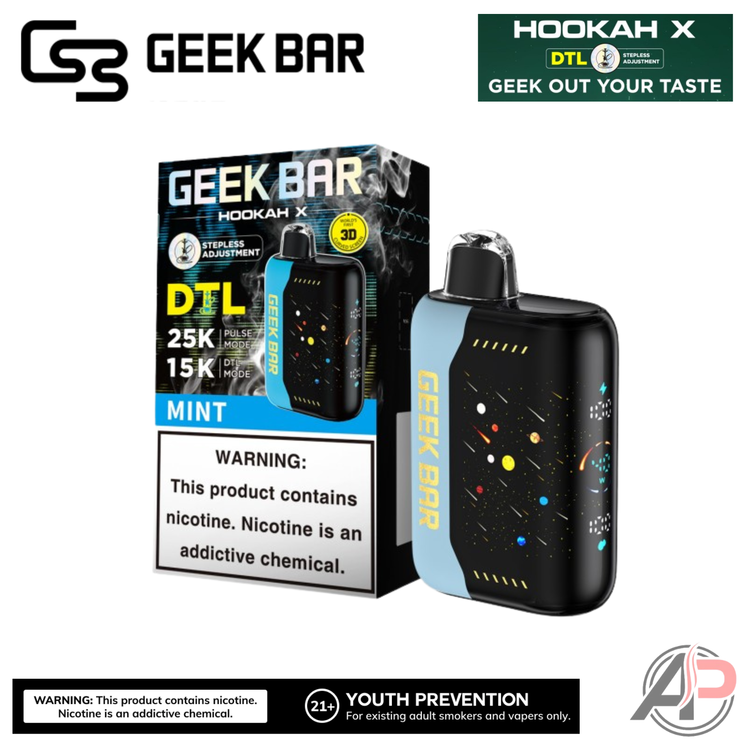 Geek Bar Hookah X 25,000 Puffs Disposable Vape Device Apvs Geek Bar Hookah X 25,000 Puffs Disposable Vape Device Apvs