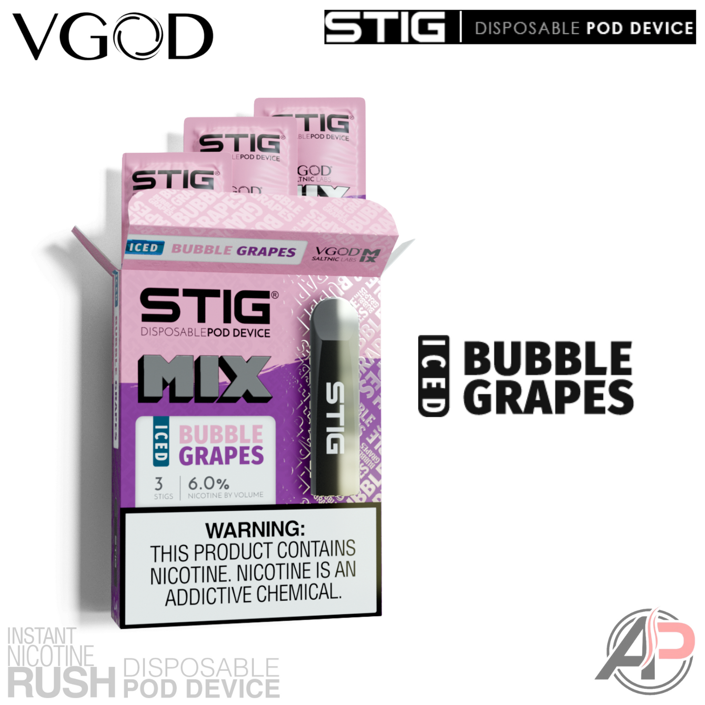 Vgod Stig Disposable Vape Device 3 Pack