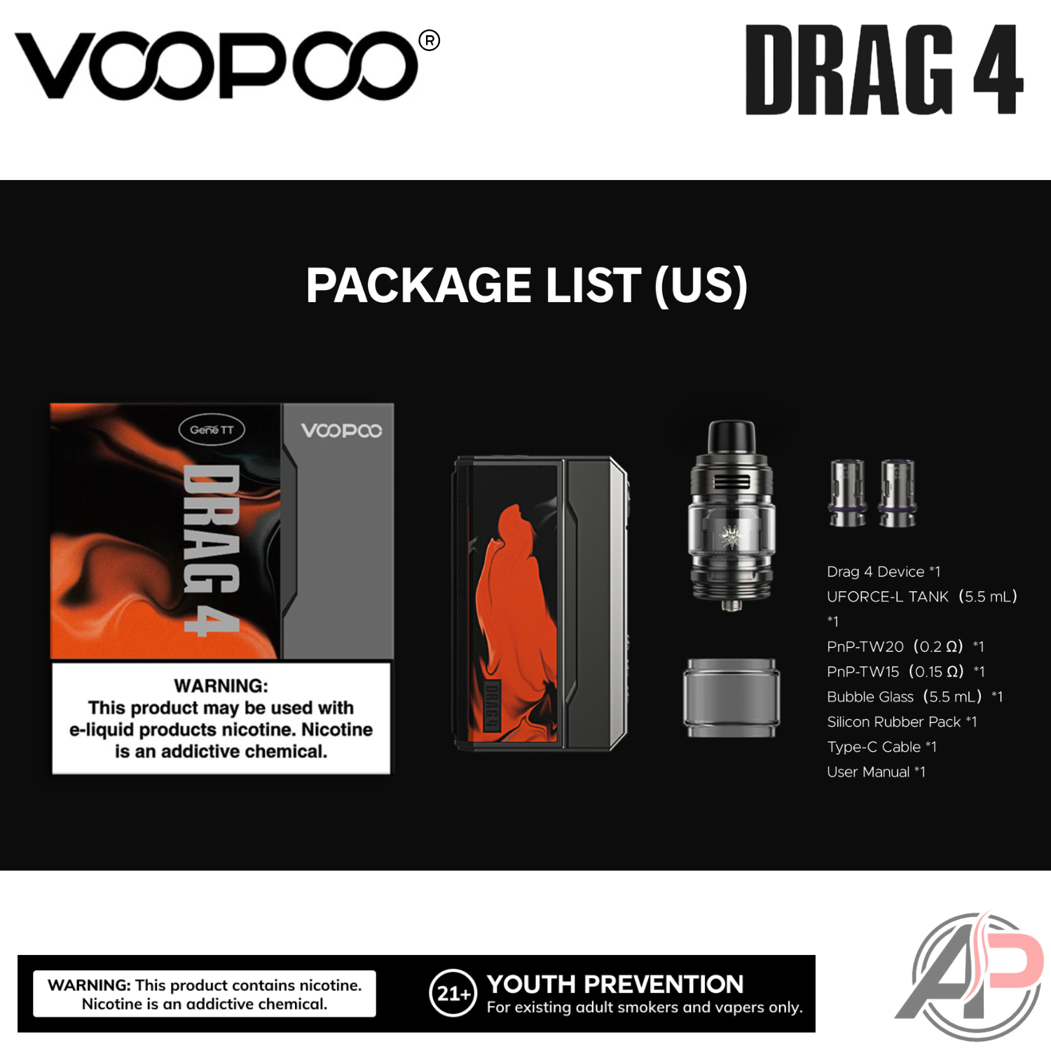 Voopoo Drag 4 177W Vape Mod Starter Kit Apvs Voopoo Drag 4 177W Vape Mod Starter Kit Apvs