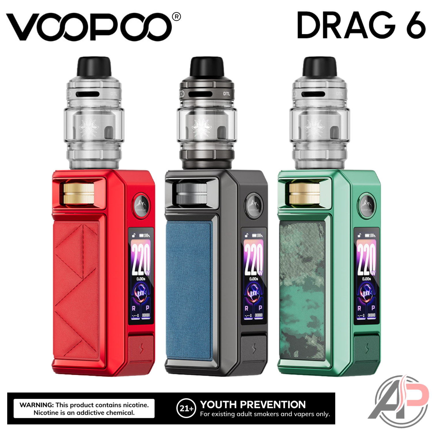 Voopoo Drag 6 220w Box Mod Starter Kit Device