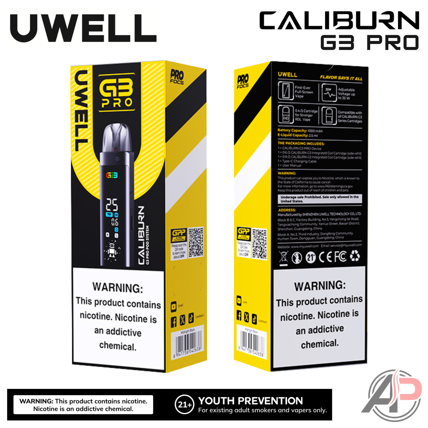 Uwell Caliburn G3 Pro Pod System Starter Kit Device