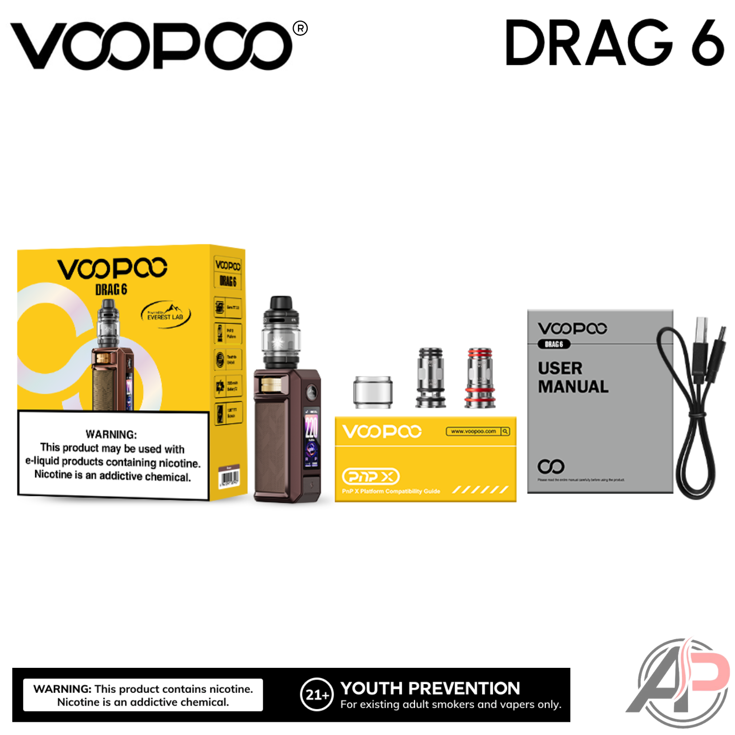 Voopoo Drag 6 220w Box Mod Starter Kit Device