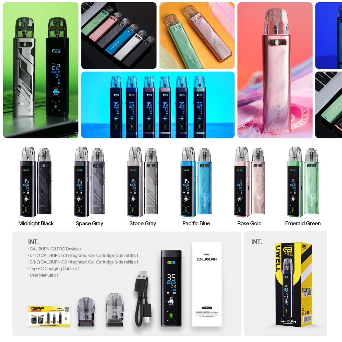 Uwell Caliburn G3 Pro Pod System Starter Kit Device