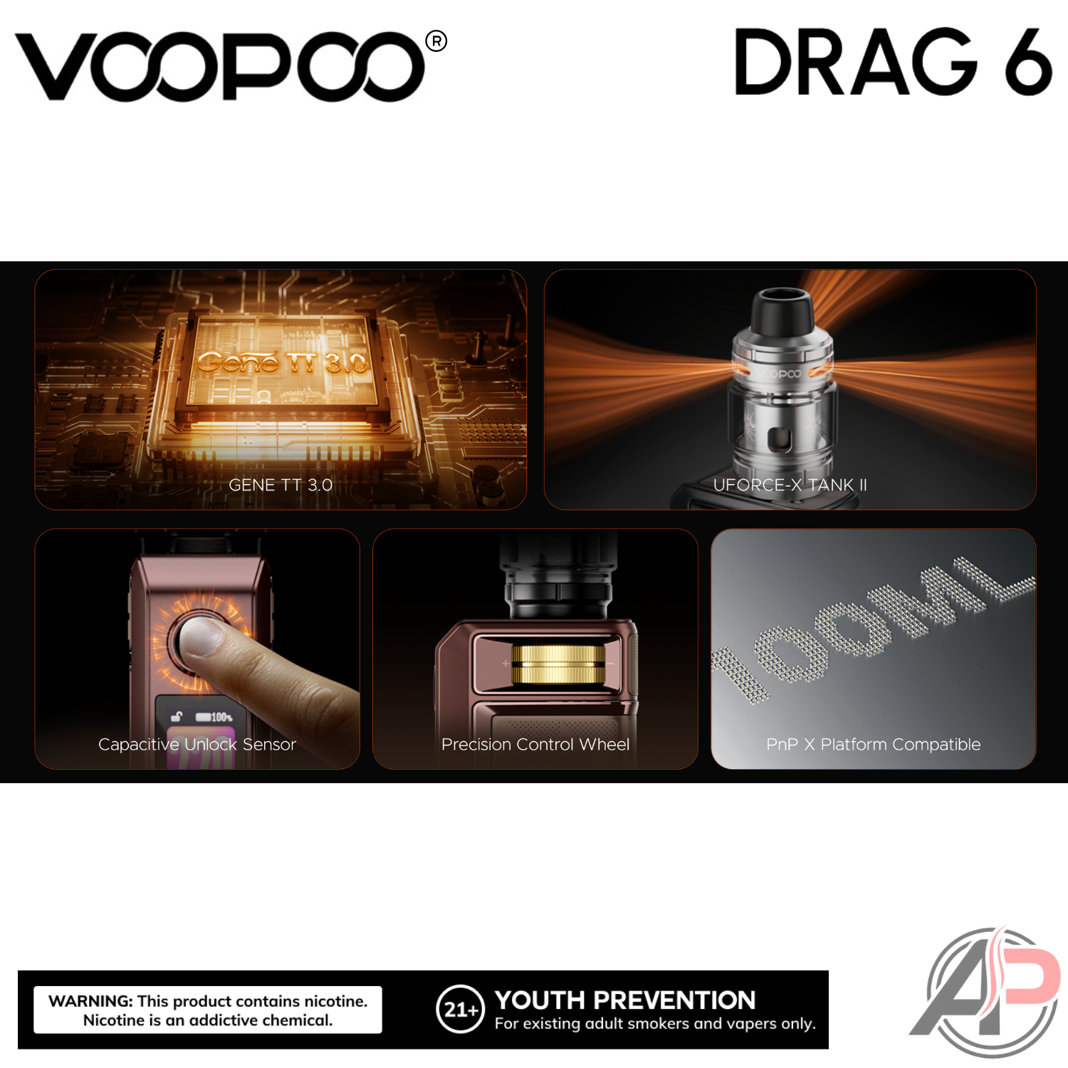 Voopoo Drag 6 220w Box Mod Starter Kit Device