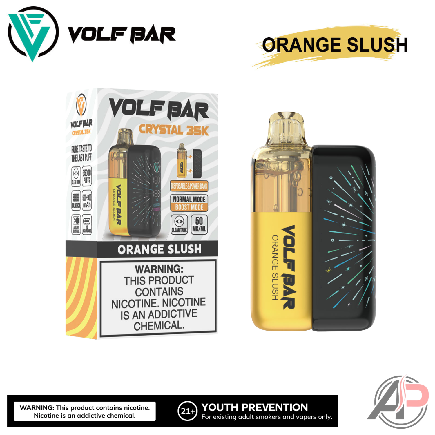 Volf Bar Crystal 35,000 Puffs Disposable Vape Device Apvs Volf Bar Crystal 35,000 Puffs Disposable Vape Device Apvs