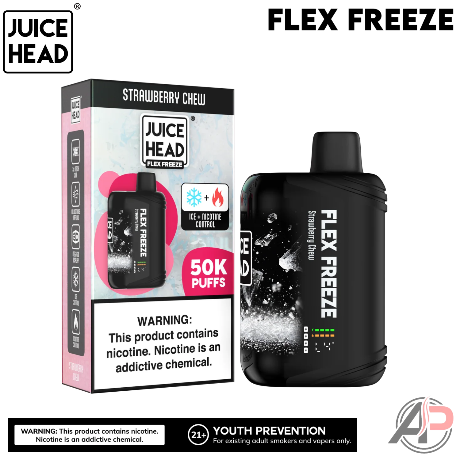 Juice Head Flex Freeze 50,000 Puffs Disposable Vape Device Apvs Juice Head Flex Freeze 50,000 Puffs Disposable Vape Device Apvs