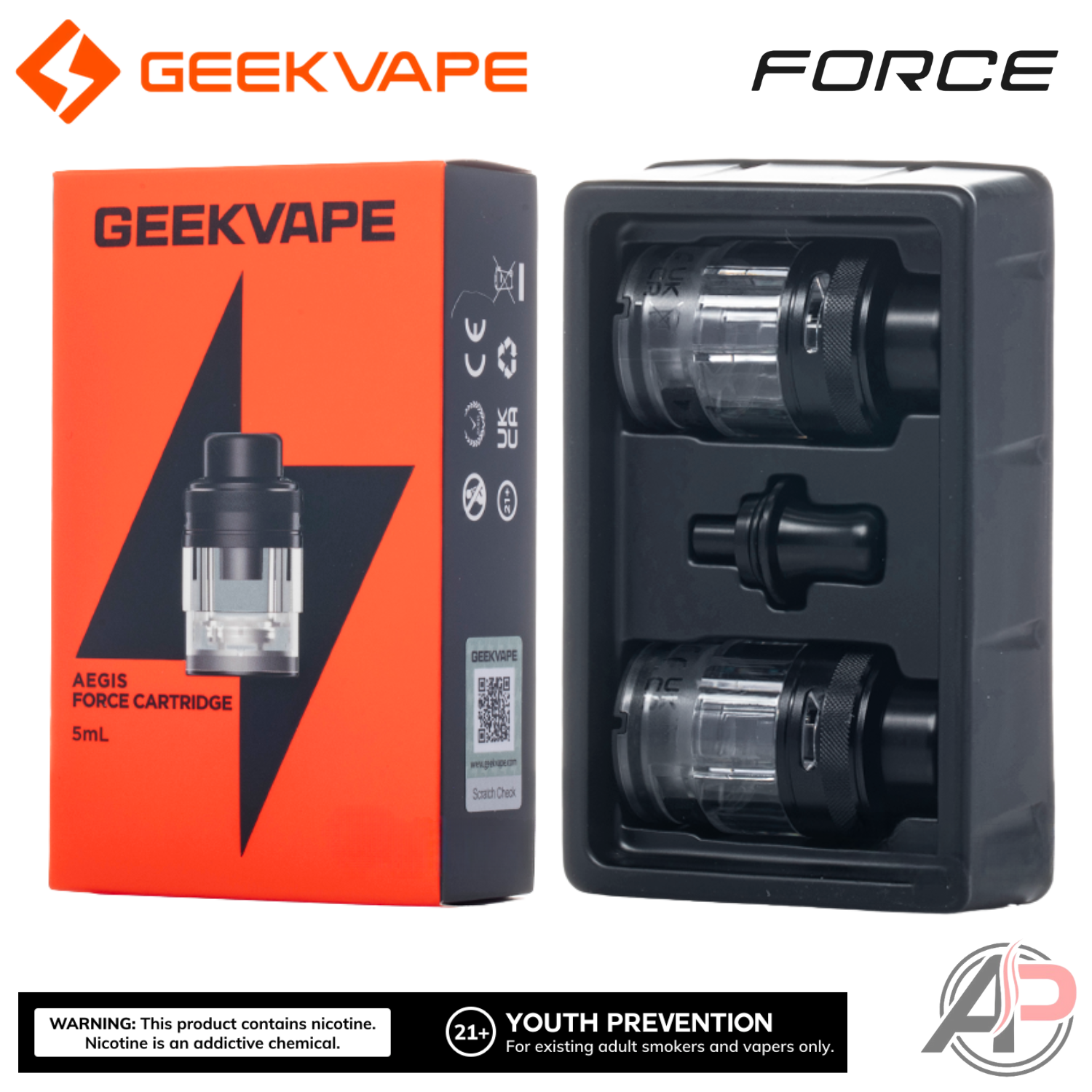 Geek Vape Aegis Force Replacement Pod Tank Cartridges 2 Pack Apvs Geek Vape Aegis Force Replacement Pod Tank Cartridges 2 Pack Apvs