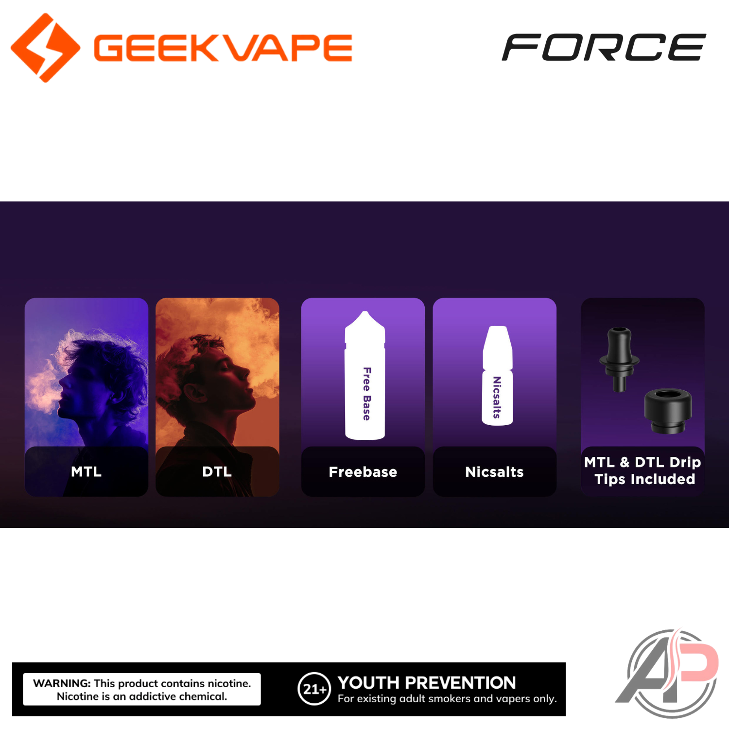 Geek Vape Aegis Force Replacement Pod Tank Cartridges 2 Pack